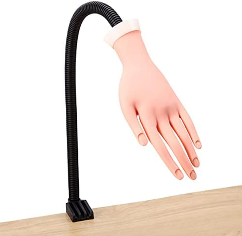 Nail Art Soft Practice Hand with Flexible Stand Desk Clamp, Beauties Factory Moveable Training Hand Trainer Practice Kit False Hands for Nail Design Practice Tool image number 4