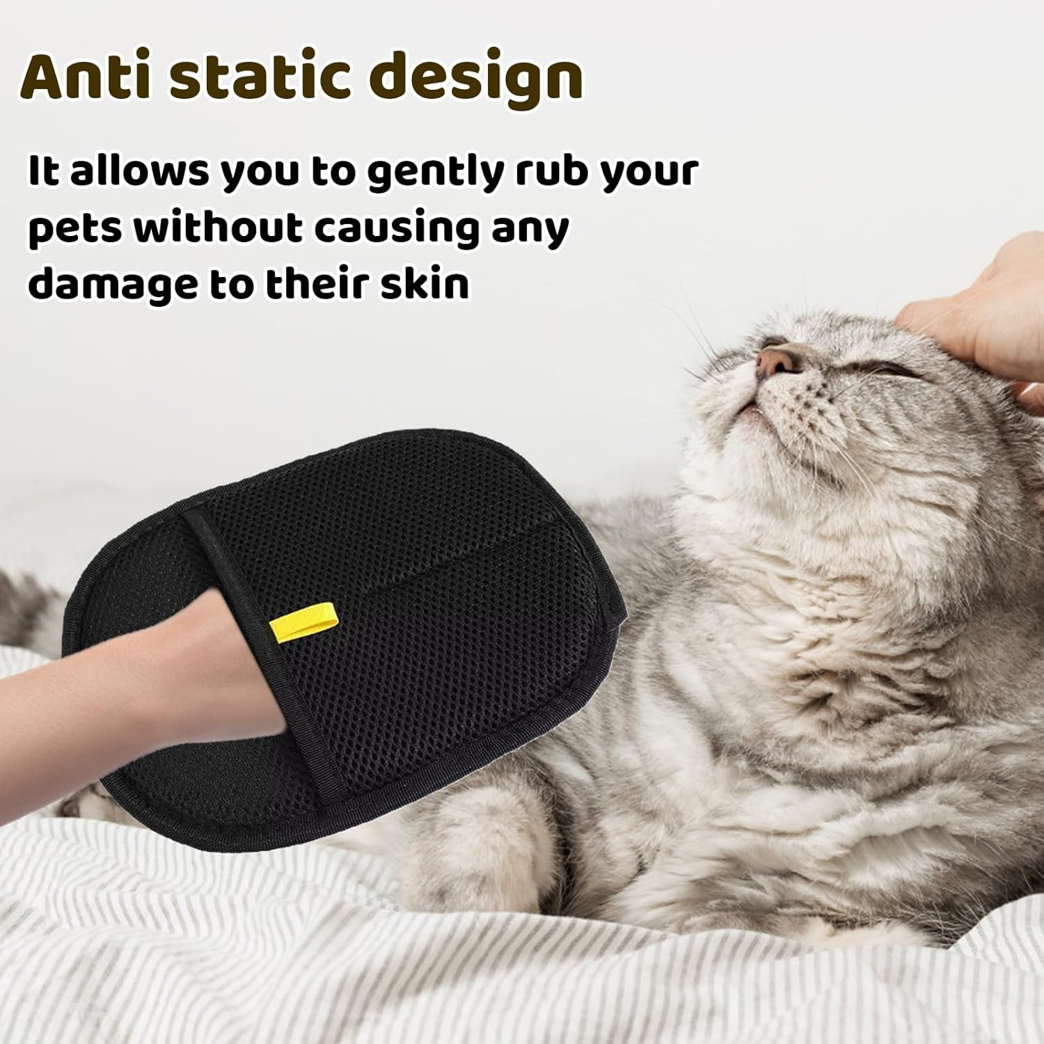 Jazrvr Pack of 2 Fur Magnetic Gloves, Pet Hair Remover Glove for Cats, Double-Sided Grooming Gloves, Cat Hair Remover Glove, 24 X 17.5 Cm