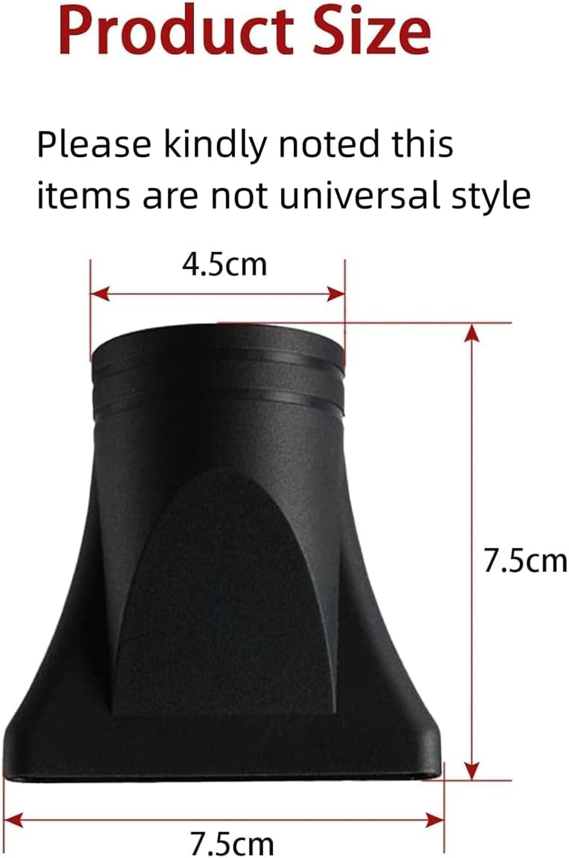 2PCS Black Nylon Hair Dryer Diffuser Nozzle,Replacement Narrow Concentrator,Replacement Blow Flat Drying Nozzle,Blow Attachment Suitable for Salon and Home Use,Not Universal Special for Diameter 4.5Cm image number 5