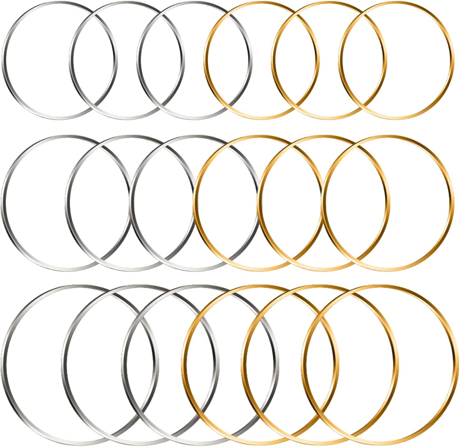 Funcyboo Beading Hoop Earrings Finding round Earring Hoop Open Bezel Pendant Frame for Jewelry Making Earring Bulk DIY Crafts 60PCS 30Mm 35Mm 40Mm