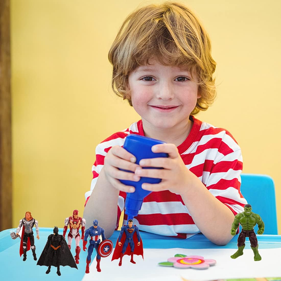 DIOTTI 6 Pieces Mini Superhero Avengers Cake Toppers - Kids Birthday Cake Decoration - Multicolored image number 4