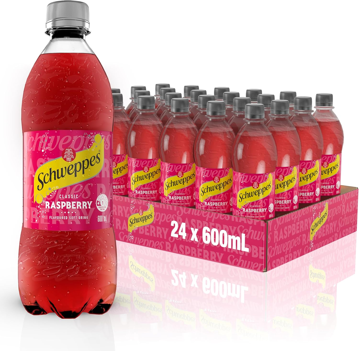 Schweppes Traditional Raspberry Soft Drink 24 X 600 Ml