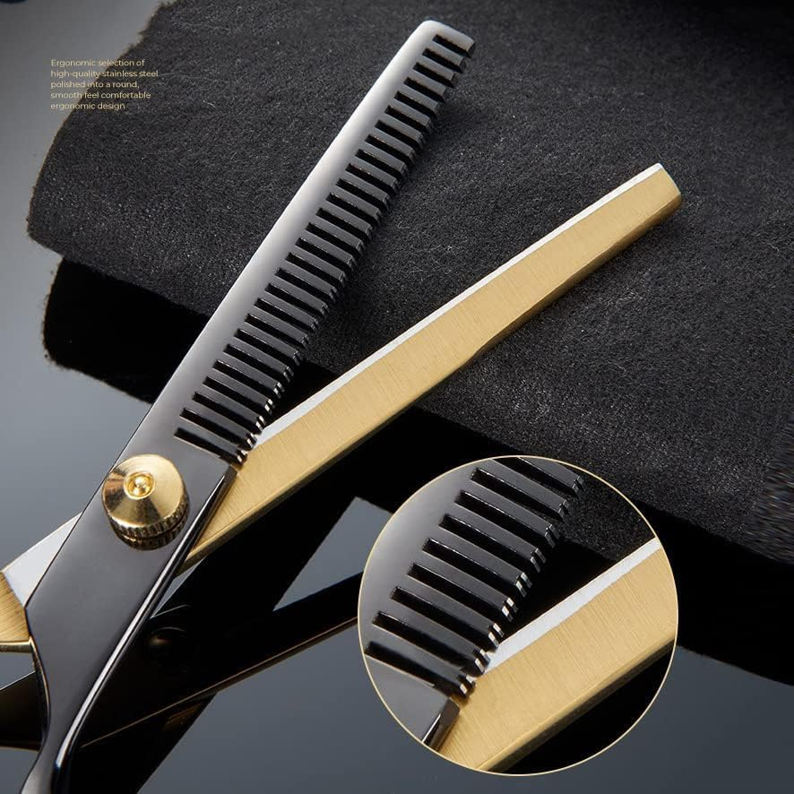 Hair Cutting Scissors Set, 11 PCS Professional Haircut Scissors Kit with Cutting Scissors, Thinning Scissors, Comb, Cape, Clips, Black Hairdressing Shears Set for Barber, Salon, Home image number 6