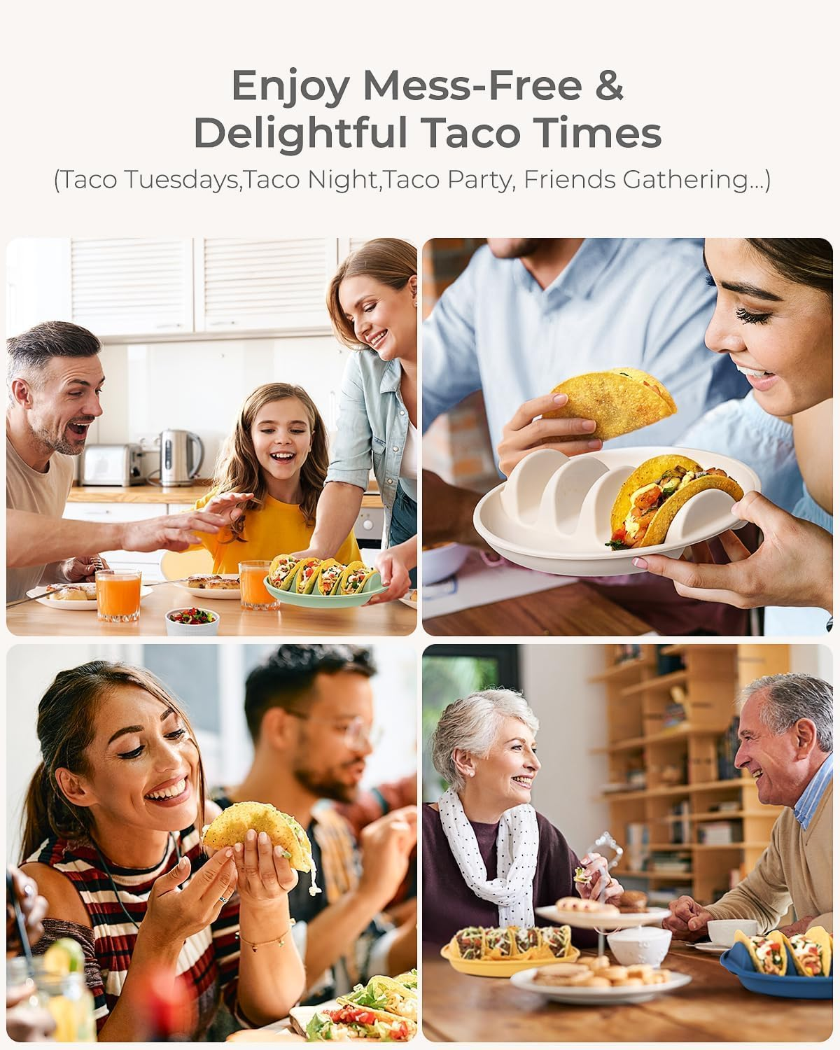 2PACK Silicone Taco Tray 9.76" Heat Resistant Taco Holder Stable Placement Tortilla Tray Large Capacity Tortilla Holder for Home Office image number 6