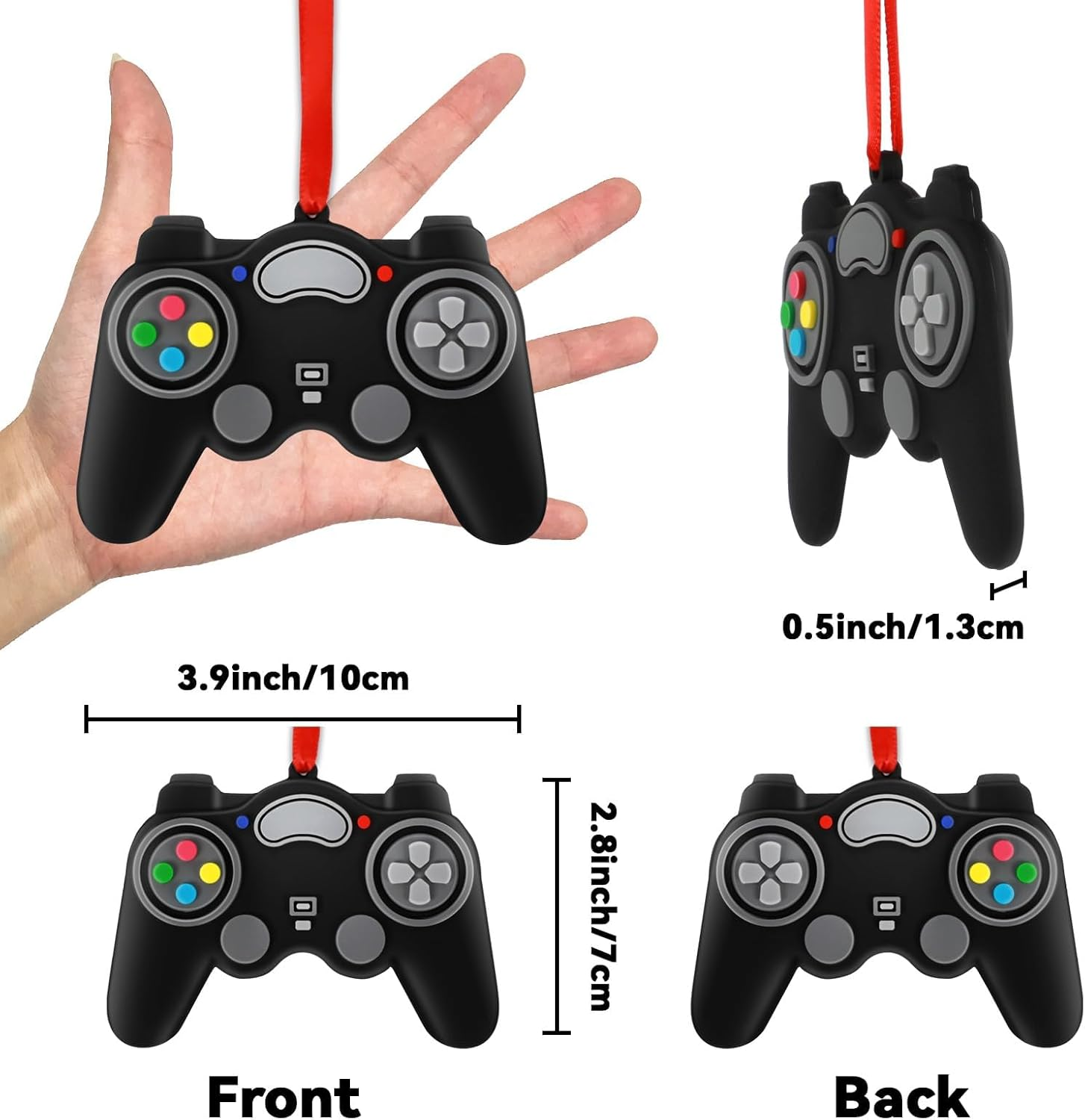 2024 Video Game Christmas Ornaments Personalized Video Game Controller Ornament for Gamer Lovers Customized Handwritten Christmas Tree Hanging Ornament Gifts Reusable PVC Rubber First Keepsake 2PC image number 4