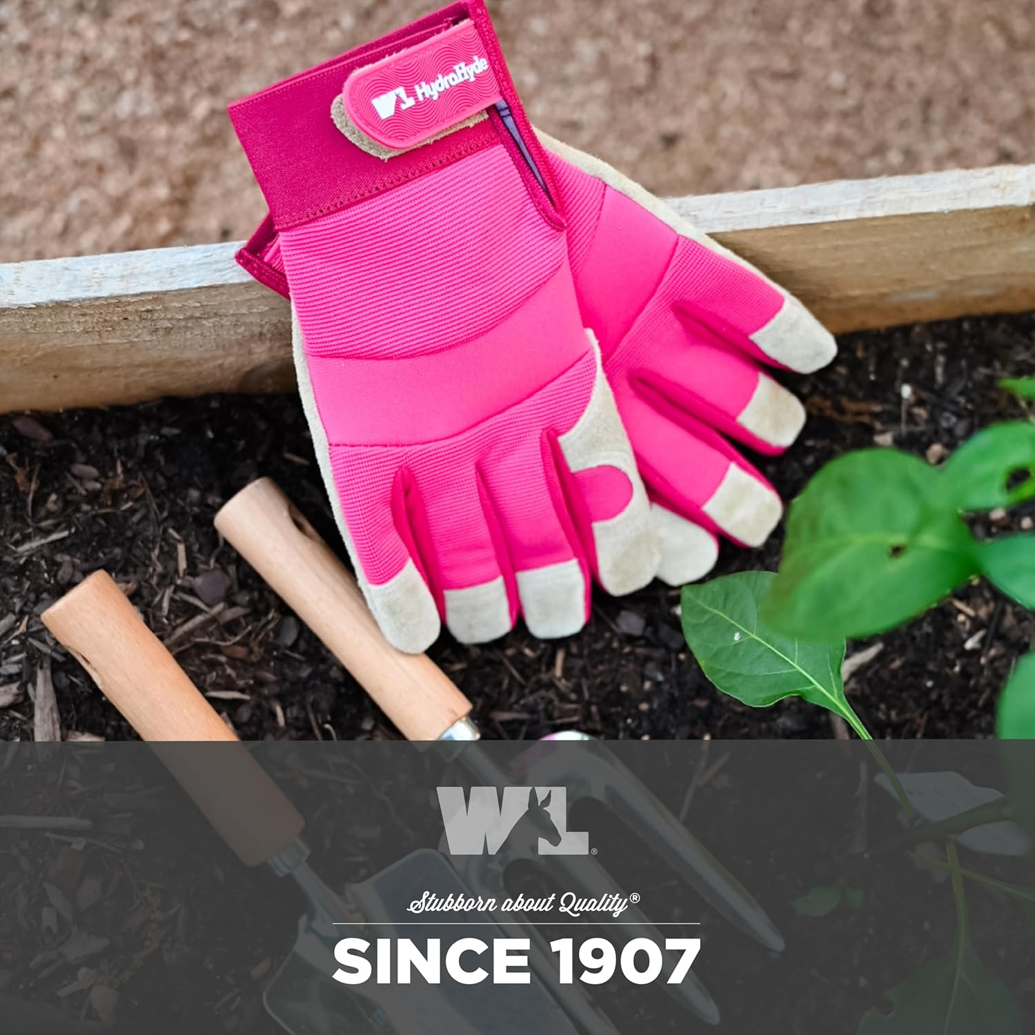 Wells Lamont Women&rsquo;S Hydrahyde Split Leather Hybrid Pink Gloves image number 1