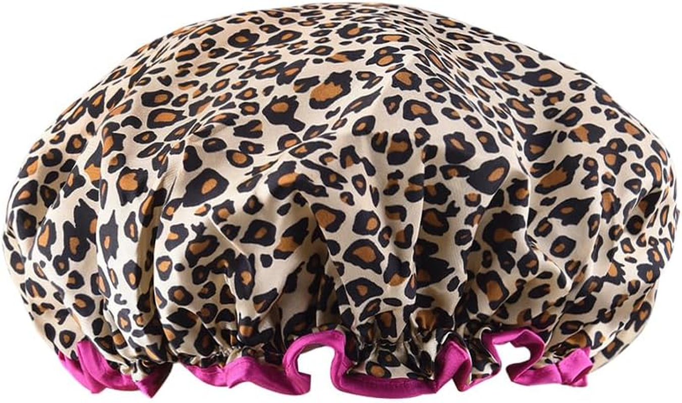 Polka Dot Shower Caps for Women Reusable Waterproof Satin Lined Bathing Caps for Braids Short Long Hair Cap for Shower Bath Large Polka Dots Foldable Travel Showering Cap for Men Women Vintage Fashion