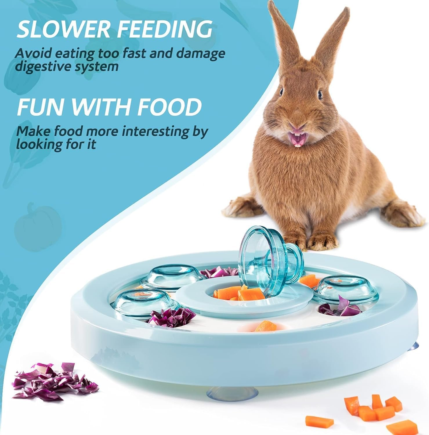Cozioz Blue Feed Finder Toy for Guinea Pigs, Rabbits, Chinchillas, and Hamsters &ndash; Interactive Small Animal Toy and Accessory image number 4