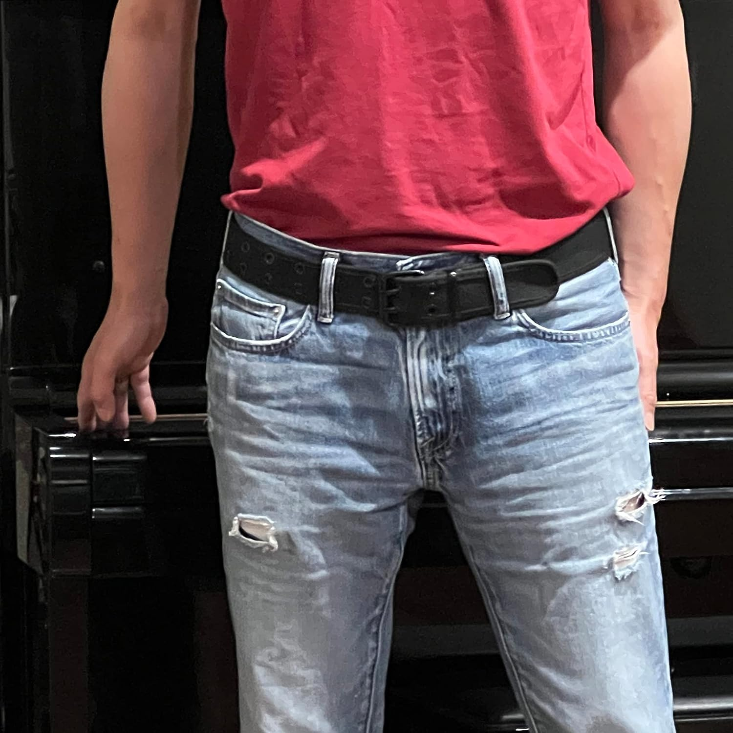 Gelante Canvas Double Grommet Hole Belt - Black, 15 Colors, Medium, Large, X-Large image number 4