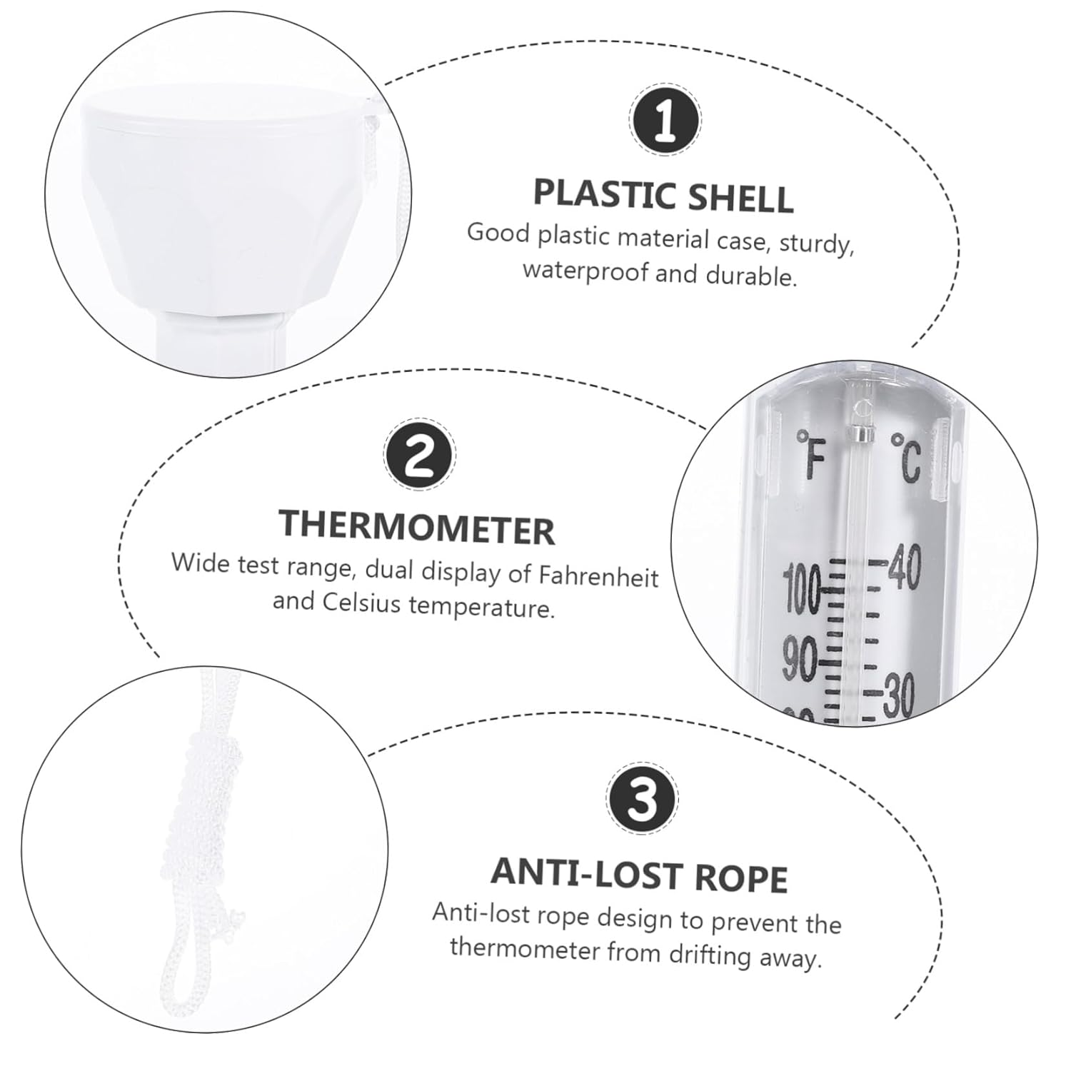 Alasum Floating Pool Thermometer Bath and Spa Temperature Gauge Fast Reading for Swimming Pools Fishponds and Hot Tubs image number 3