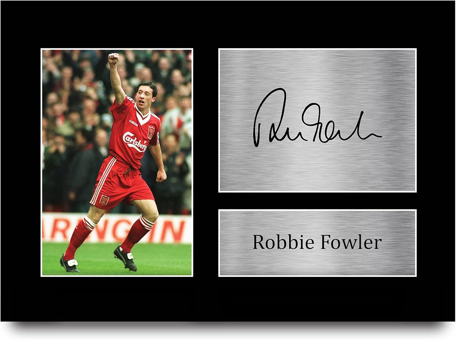 HWC Trading FR Robbie Fowler Gift Signed FRAMED A4 Printed Autograph Liverpool Gifts Photo Display