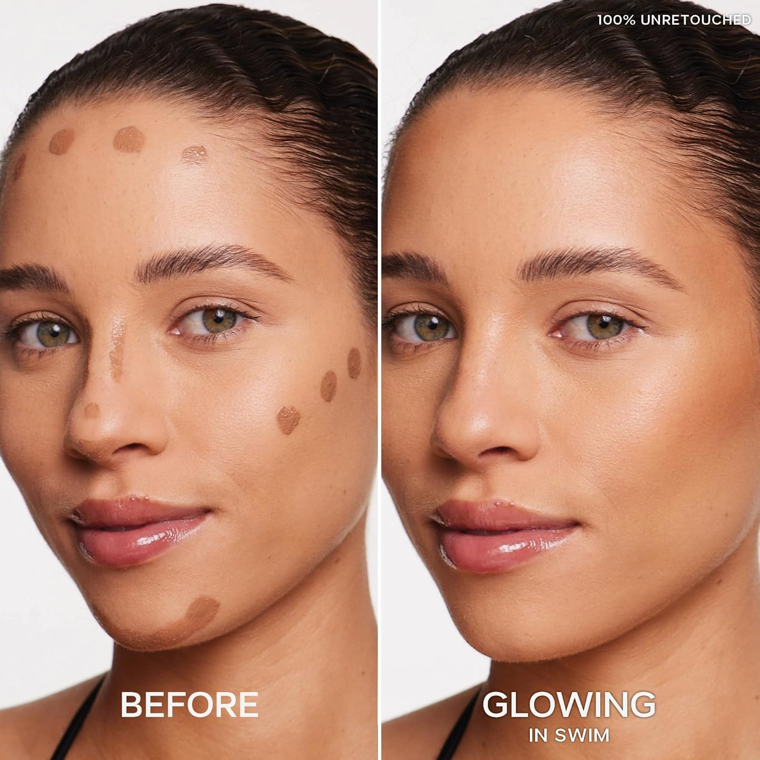 Saie Dew Bronze - Hydrating Liquid Bronzer Stick for a Sun Kissed Glow - Liquid Contour Stick Infused with Nourishing Skin Care Ingredients - Sculpted Face Makeup Essential - Swim (0.4 Oz)