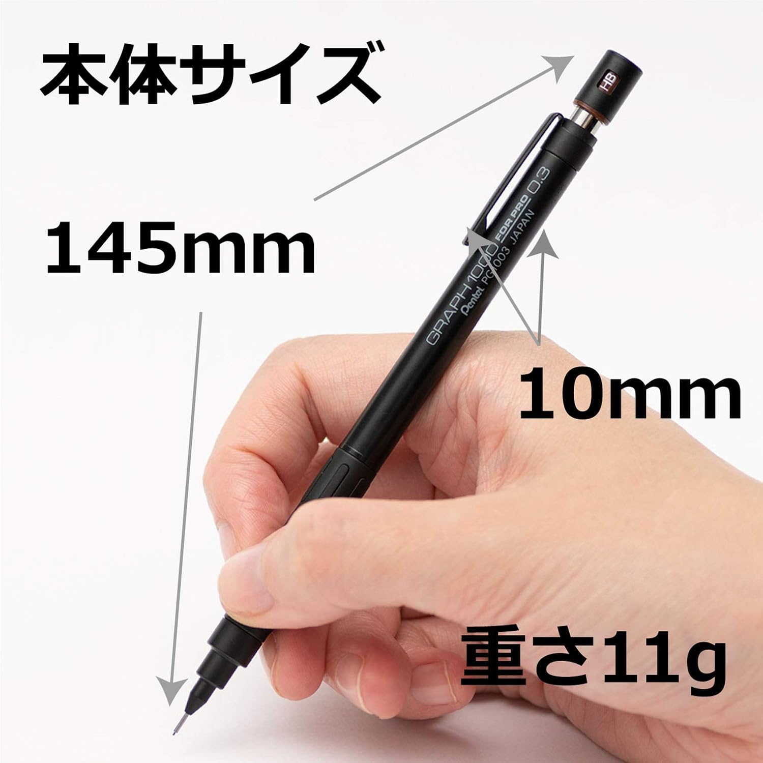 Pentel Mechanical Pencil, Graph 1000 for Pro, for Draft, 0.3Mm (PG1003) image number 2