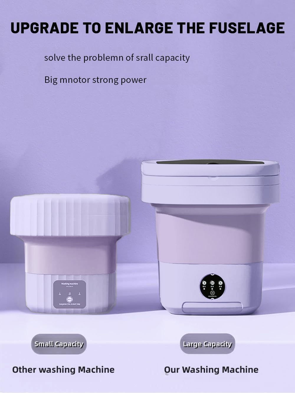 Portable Washing Machine,Mini Washer,11L Upgraded Large Capacity Foldable Washer, Deep Cleaning of Underwear, Baby Clothes and Other Small Clothes.Suitable for Apartments, Dormitories, Hotel. image number 1