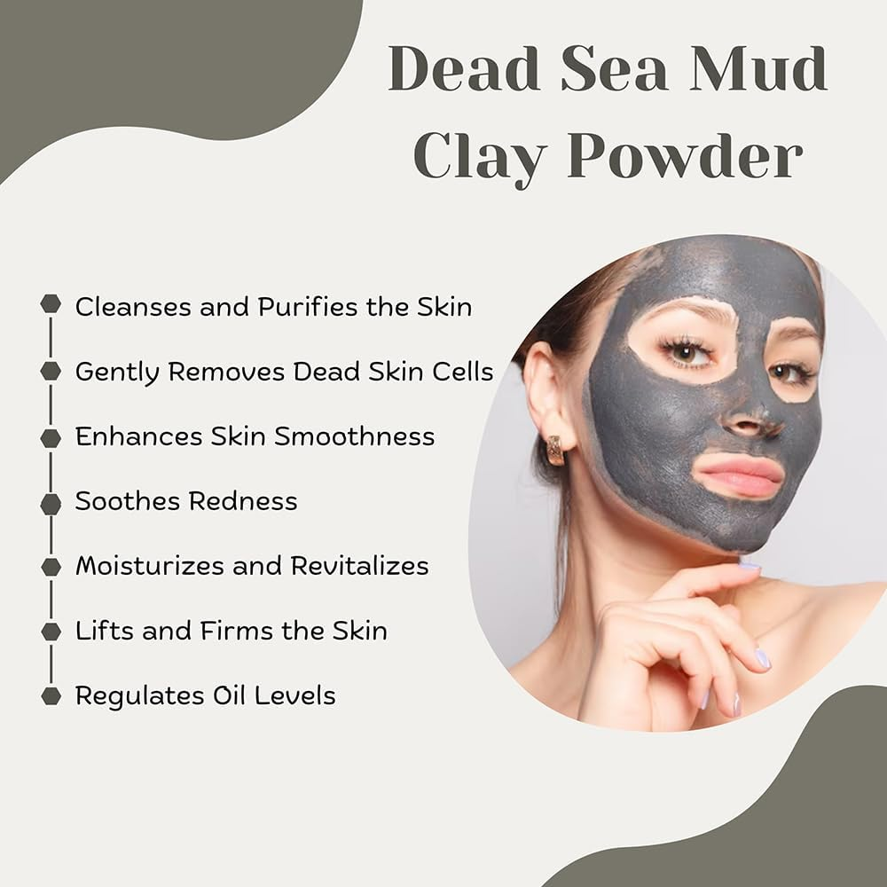 Hebhac Herbs Dead Sea Mud Clay Powder for Facial Mask - for Men Women 114 G Pack of 1 image number 2