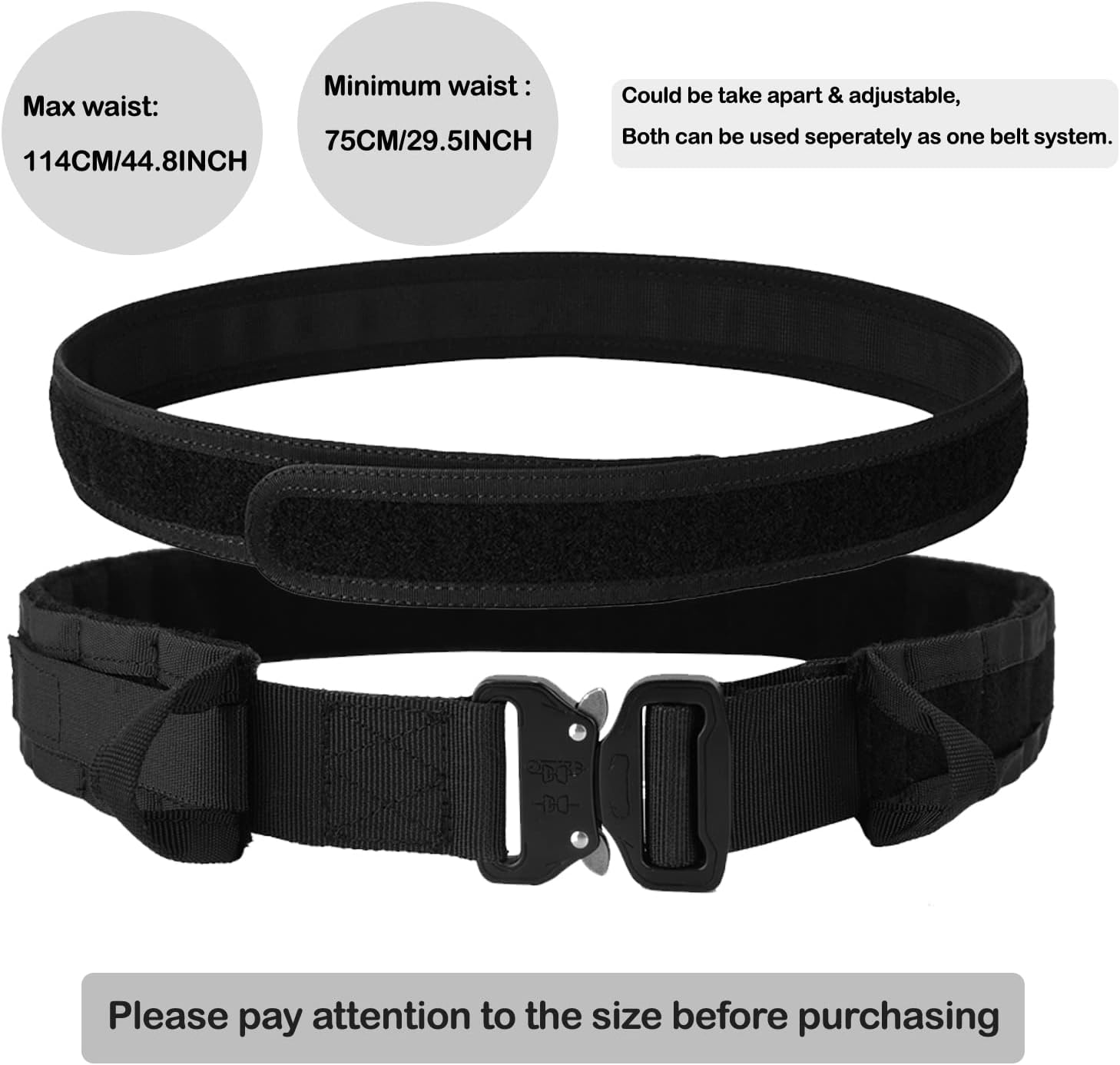 Vav YAKEDA Tactical Duty Law Enforcement Police Utility Belt with Pouches 7 in 1 image number 2