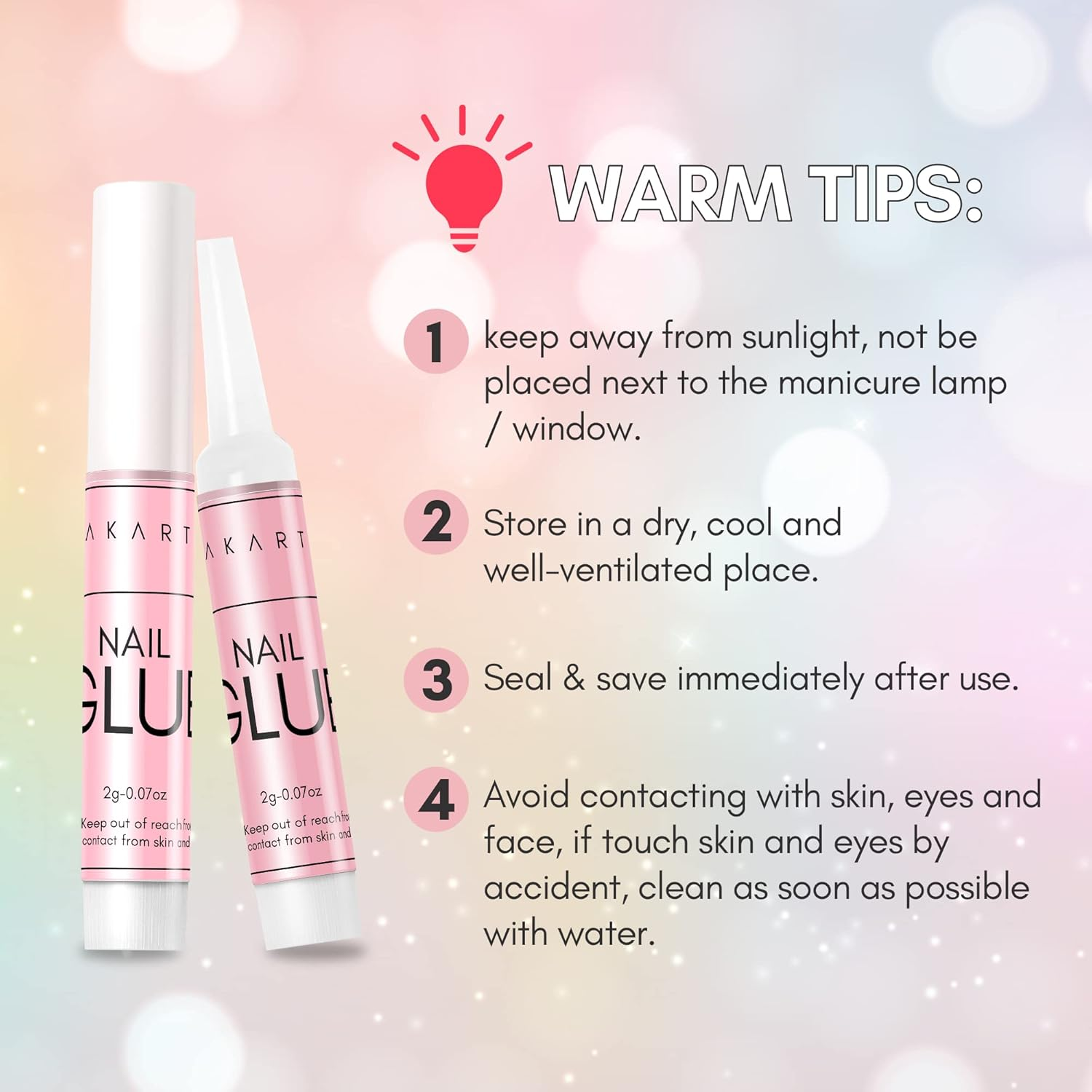 Makartt Super Strong Nail Glue: 100PCS Long Lasting Professional Adhesive for Acrylic and Press on Nails Repair, 0.07Oz Supplies for DIY Salon and Home Use image number 3