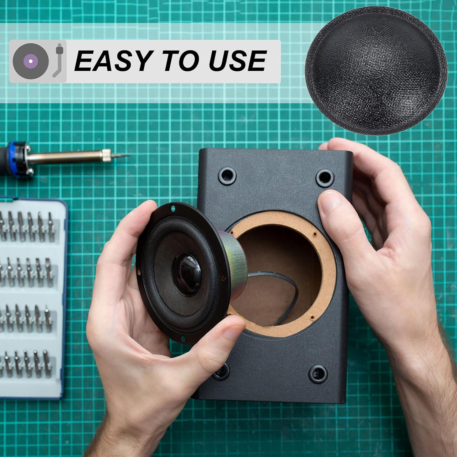 Sourcing Map 2 Pcs Speaker Dust Cap 35Mm/1.4" Outer Diameter Oiled Cloth Cap Dome Cap Subwoofer Coil Cover Caps for Speaker Accessories Repairing image number 1