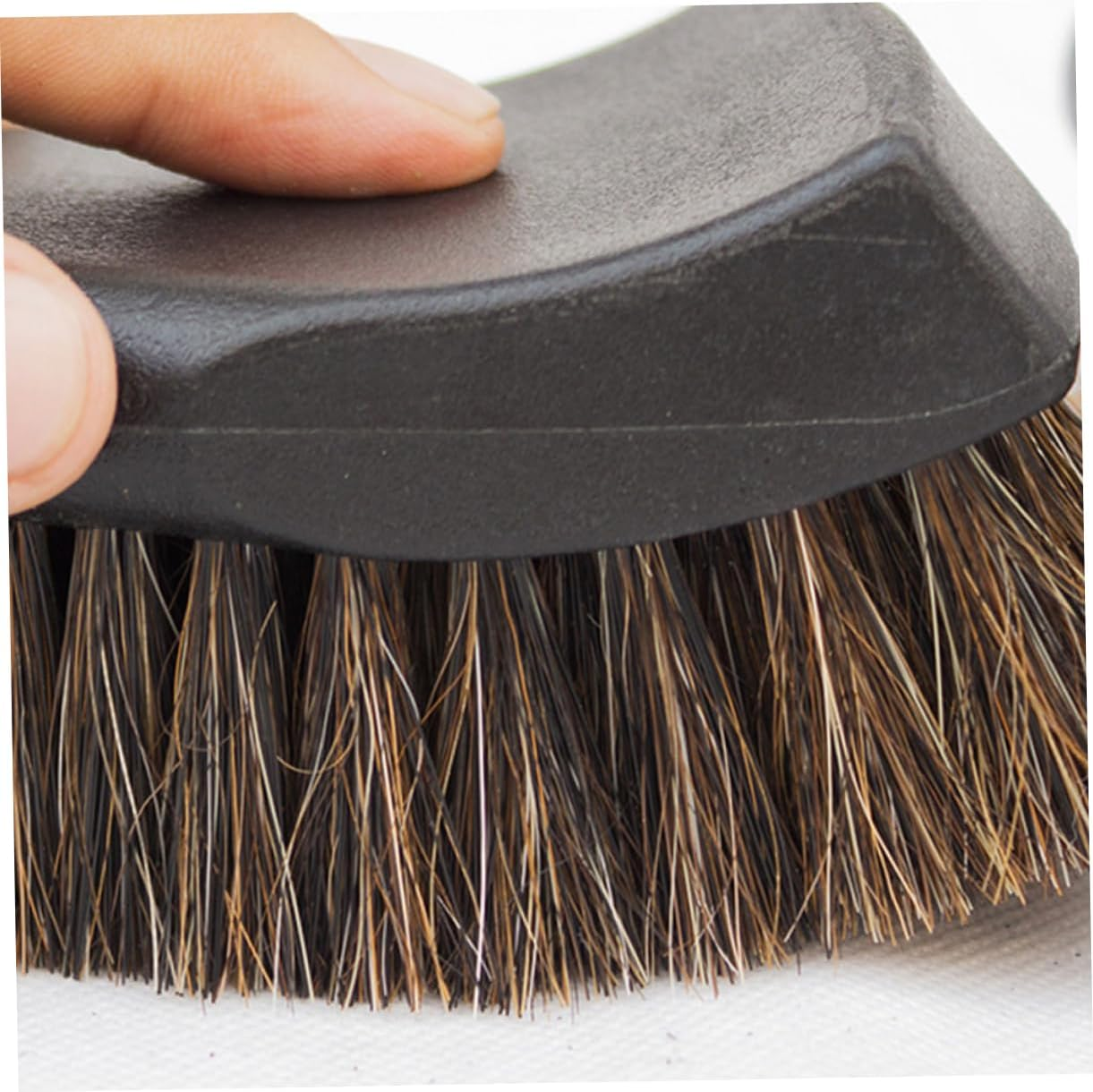 Horse Hair Car Roof Cleaner and Leather Seat Dusting Brush, Automotive Interior Cleaning Mane Brush, Soft Black Bristles for Vehicle Detailing and Upholstery Care image number 3