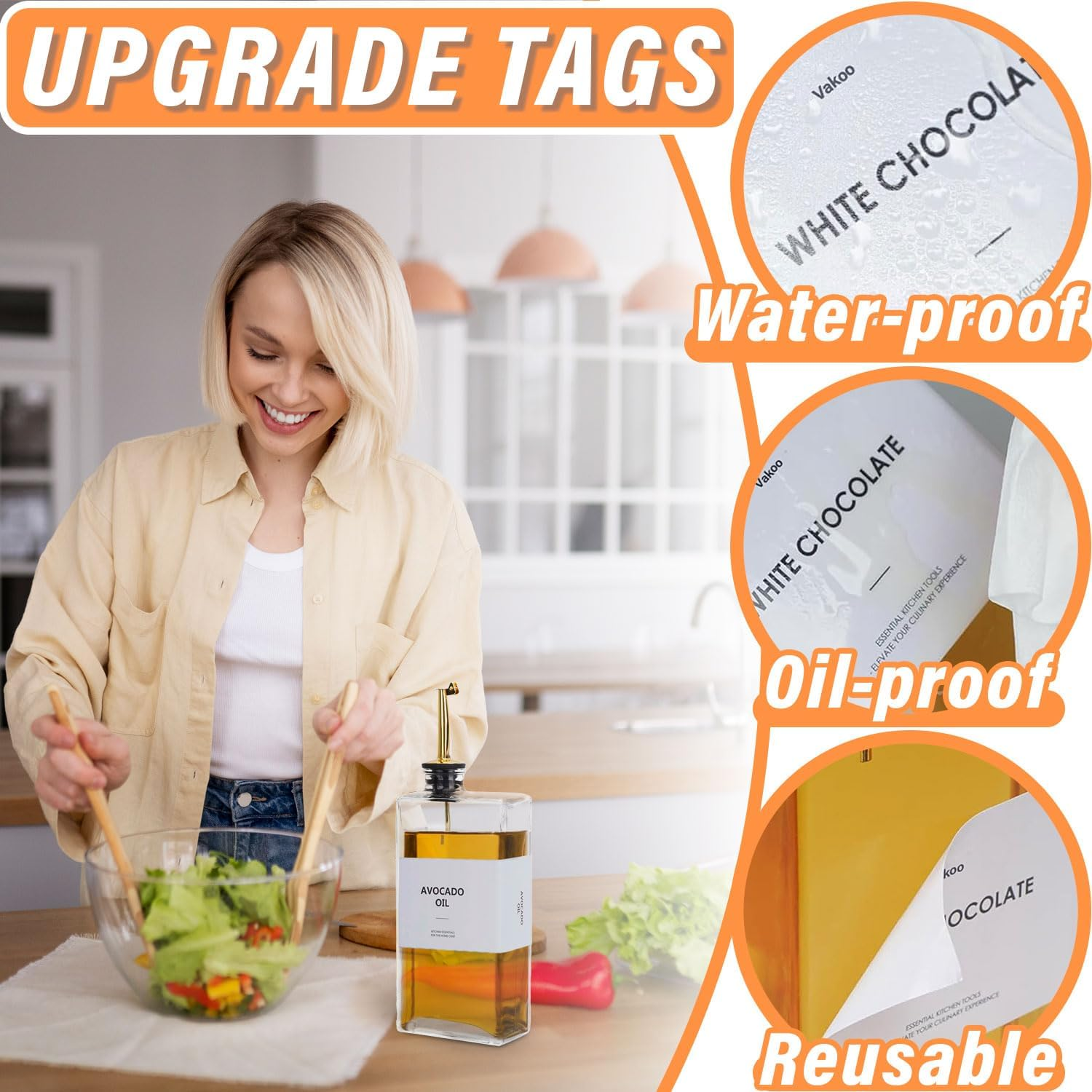 4 Pcs Olive Oil Dispenser, 500Ml/16.9 Oz Oil Bottle, Sauce Bottle, Coffee Syrup Dispenser, Includes 1 Silicone Funnel, 36 Labels, 1 Cleaning Brush (Gold) image number 3