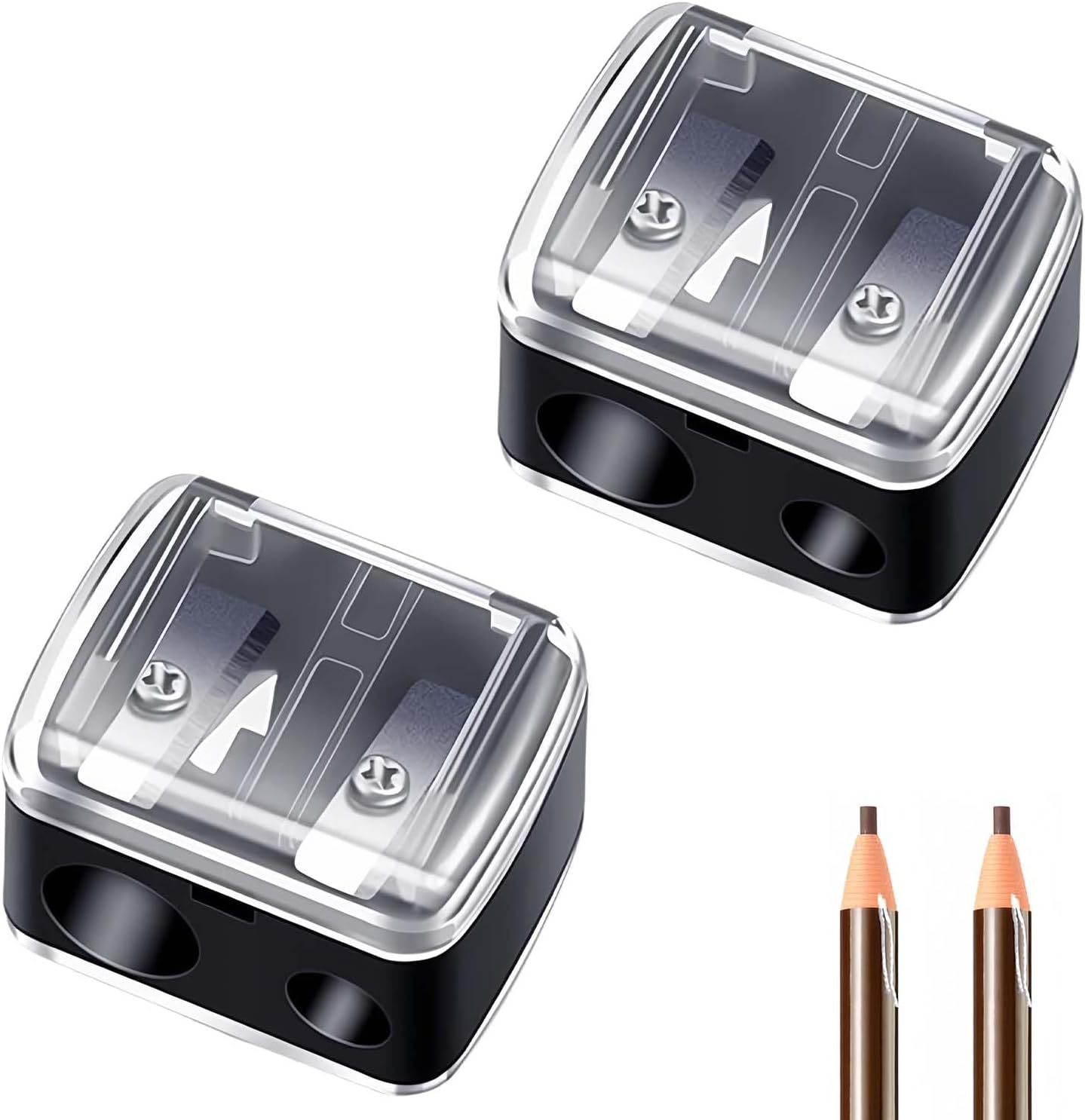 Set of 2 Universal Make-Up Sharpeners, Precision Sharpener for Kajal, Eyeliner, Lipstick & Eyebrow Pencils, with Sharp Blades, Handy for Travel image number 4