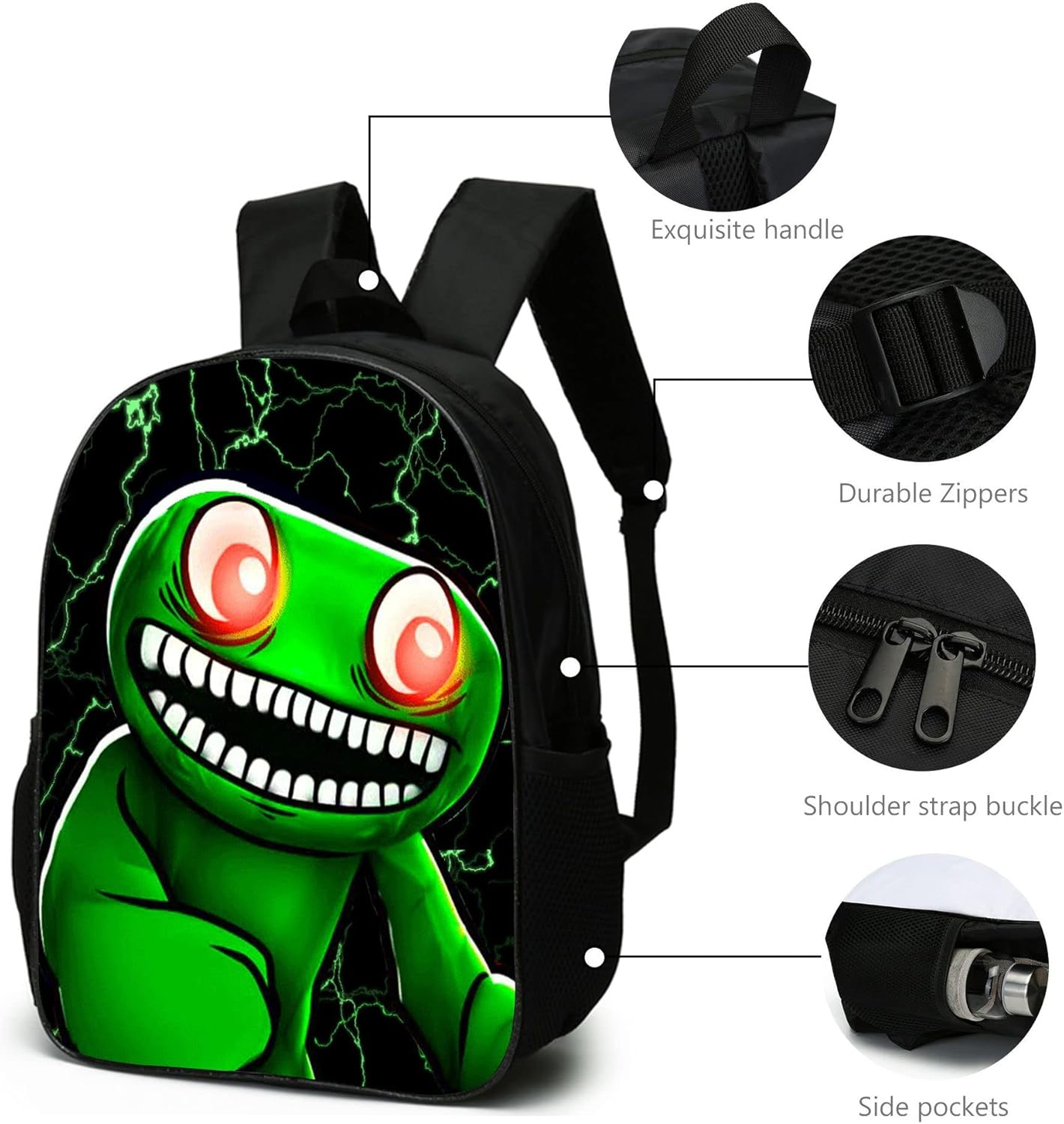 3Pcs Anime Game Banban Backpack Set with Keychain,16In 3D Printed Friend Cartoon Lunch Bag High Capacity Schoolbag Boy and Girl Schoolbag. image number 1