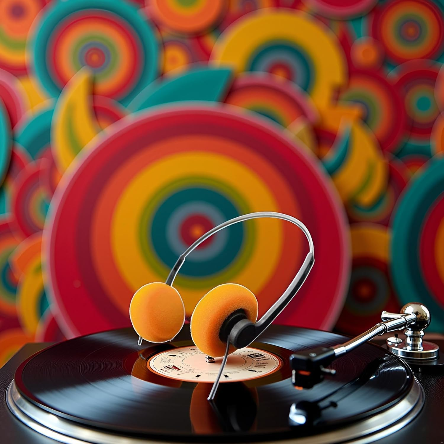 Orange Retro Over-Ear Earphones, Stereo Lightweight Headphones with Cord, 80S 90S Vintage Headset Wired, Hi-Fi Stereo Earphone for Most Mobile Phones Playback Pevices Headphones image number 6