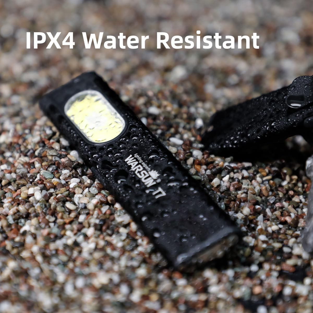 WARSUN Compact Multi-Mode Pocket LED Flashlight - 675LM, USB-C Rechargeable, IPX4, Dual Material, Red/Blue Strobe, for Everyday Carry & Travel (2 Pack) image number 5