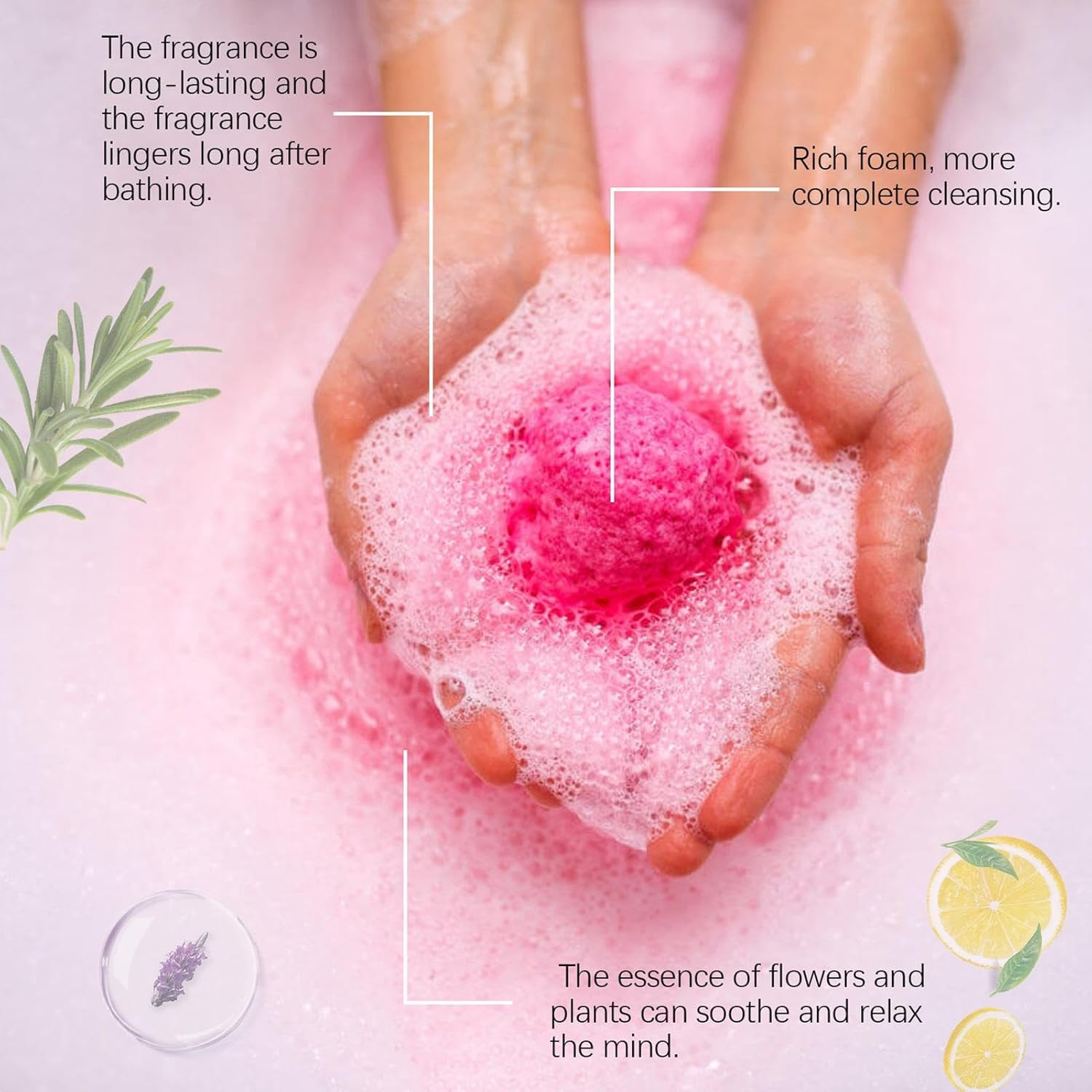 Lueear Shower Bombs, Bath Shower Ball, Natural Bath Balls for Relaxation and Stress Relief, Long-Lasting Fragrance Bath Balls image number 2