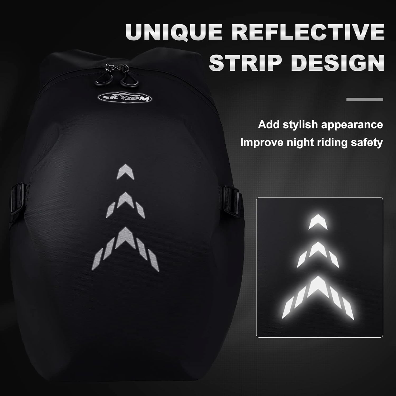 Motorcycle Backpack for Men - Large Capacity Waterproof Helmet Backpack for Men with Laptop Pocket, Large image number 5