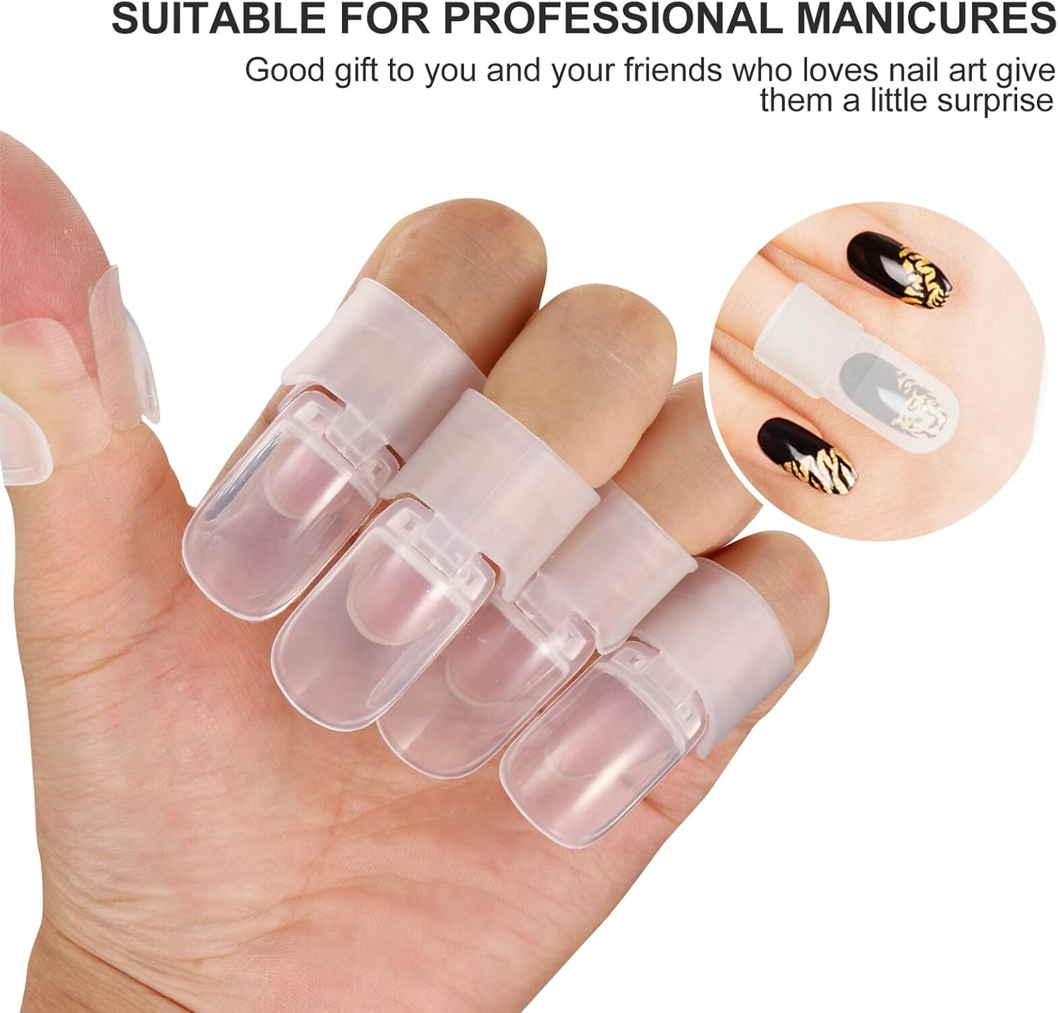 LIFKICH 20Pcs Transparent Nail Polish Cover Nail Varnish Protector for Women Manicure Finger Tips Preventing Stains Clothes and Hair Easy to Use at Home Salon image number 2