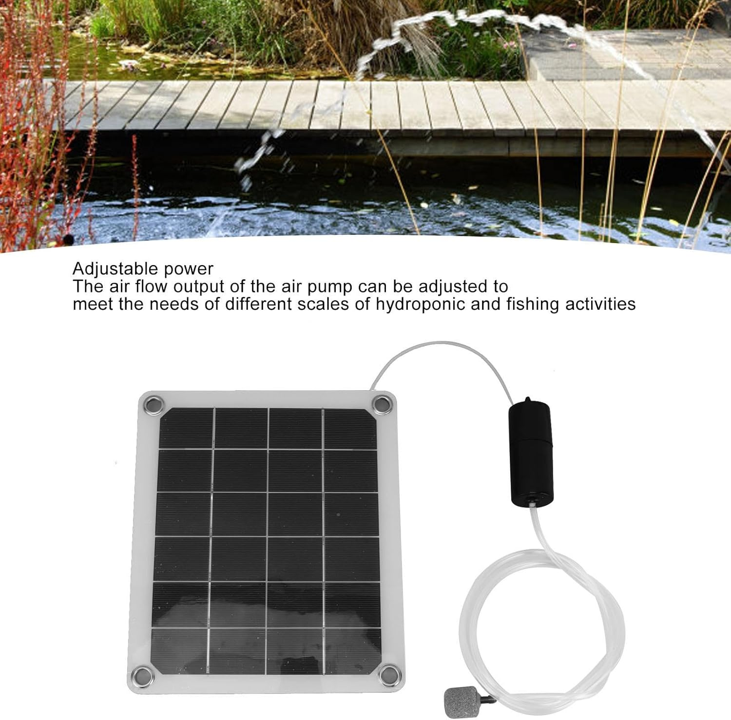 Solar Powered Aerator - USB Powered Pond Air Aerator | Pond Aerator, Portable Pond Aerator Pump for Ponds & Lake, Fish Tank, Aquarium image number 5