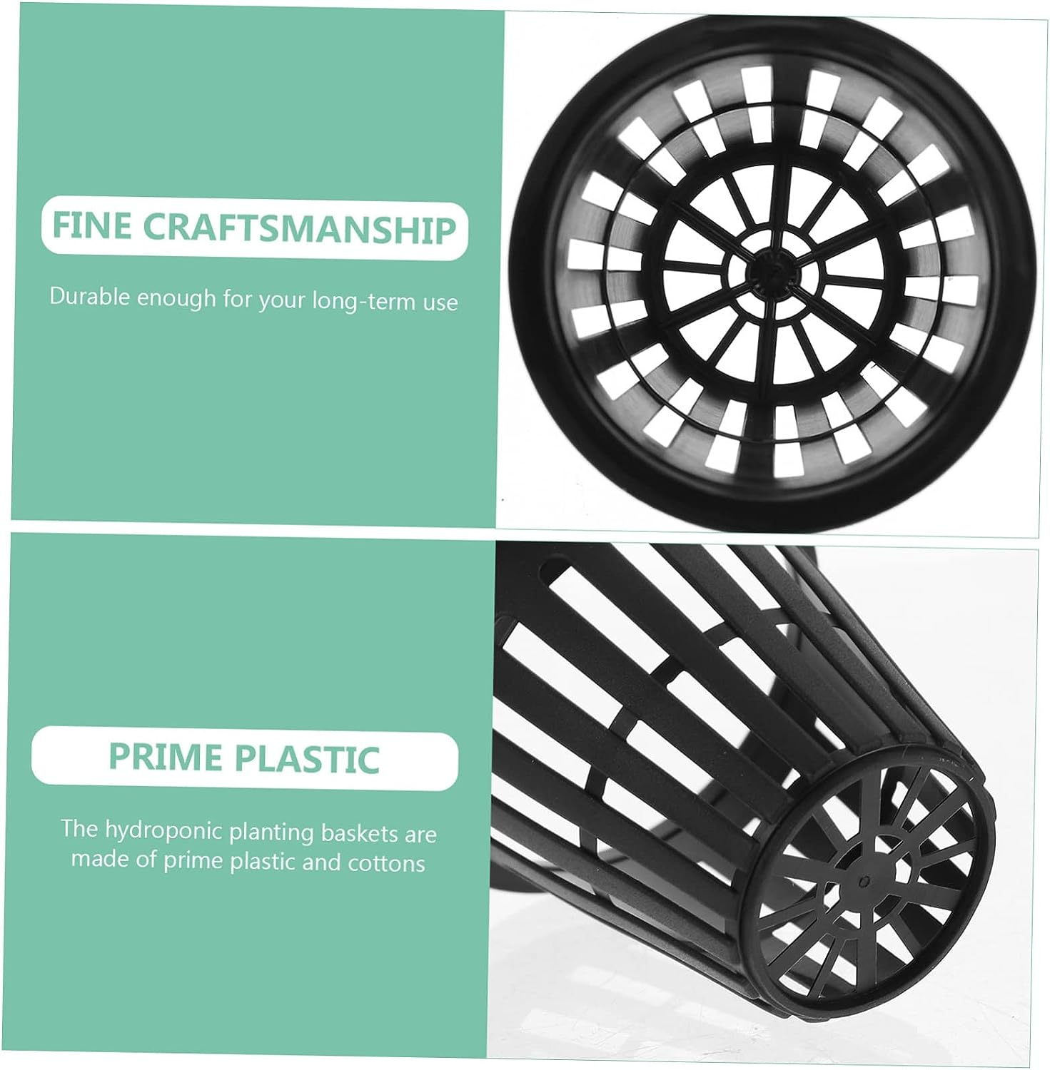 Housoutil Planting Basket Orchid Pots Hydroponic Planter Plants Pots Hydroponics Net Basket Plastic Net Cups Orchid Nursery Garden Slotted Cups Plant Nursery Black Small 10Pcs image number 4