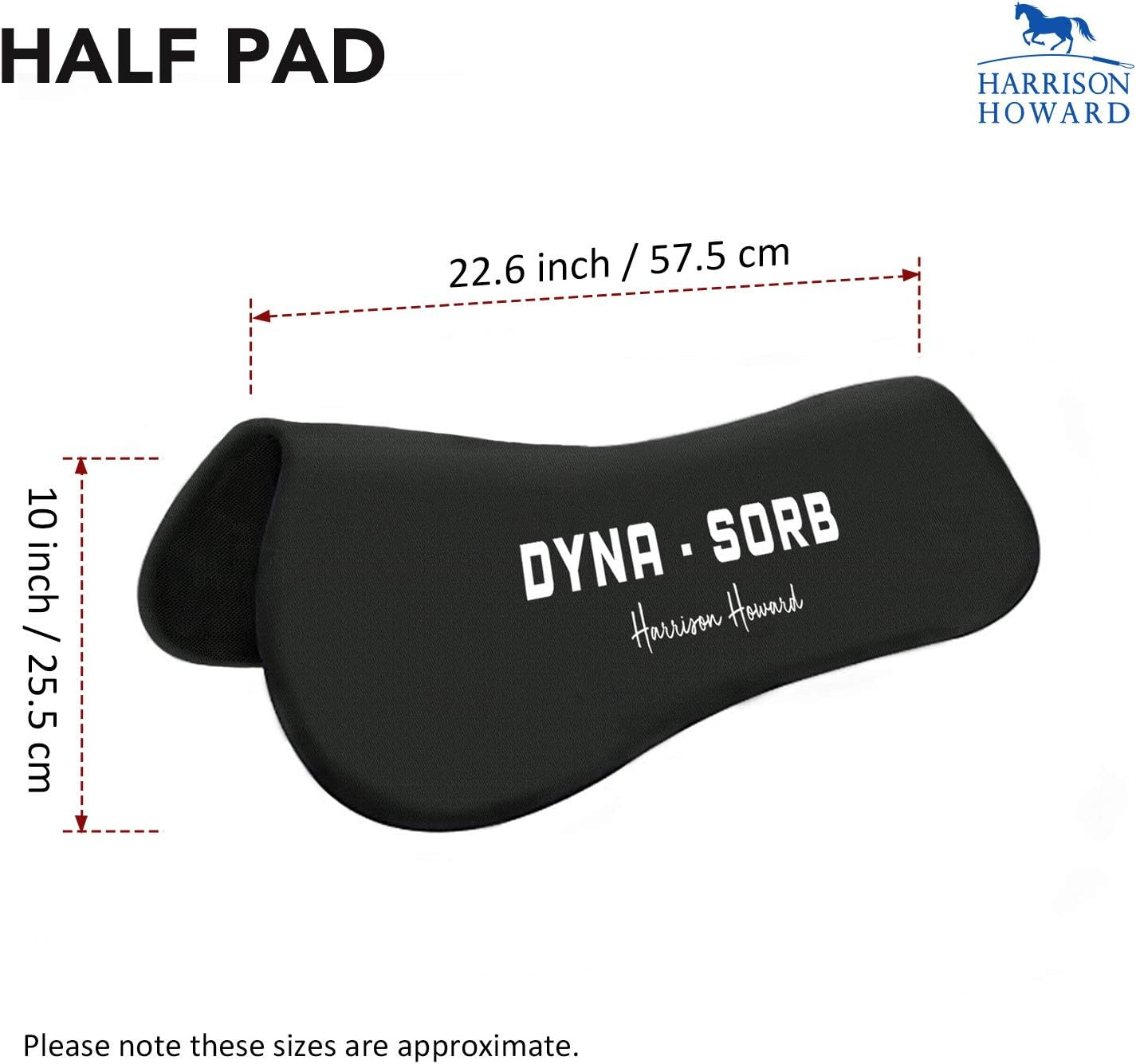 Harrison Howard Dyna-Sorb Full Shock Absorbing Memory Half Saddle Pad for Horse image number 4