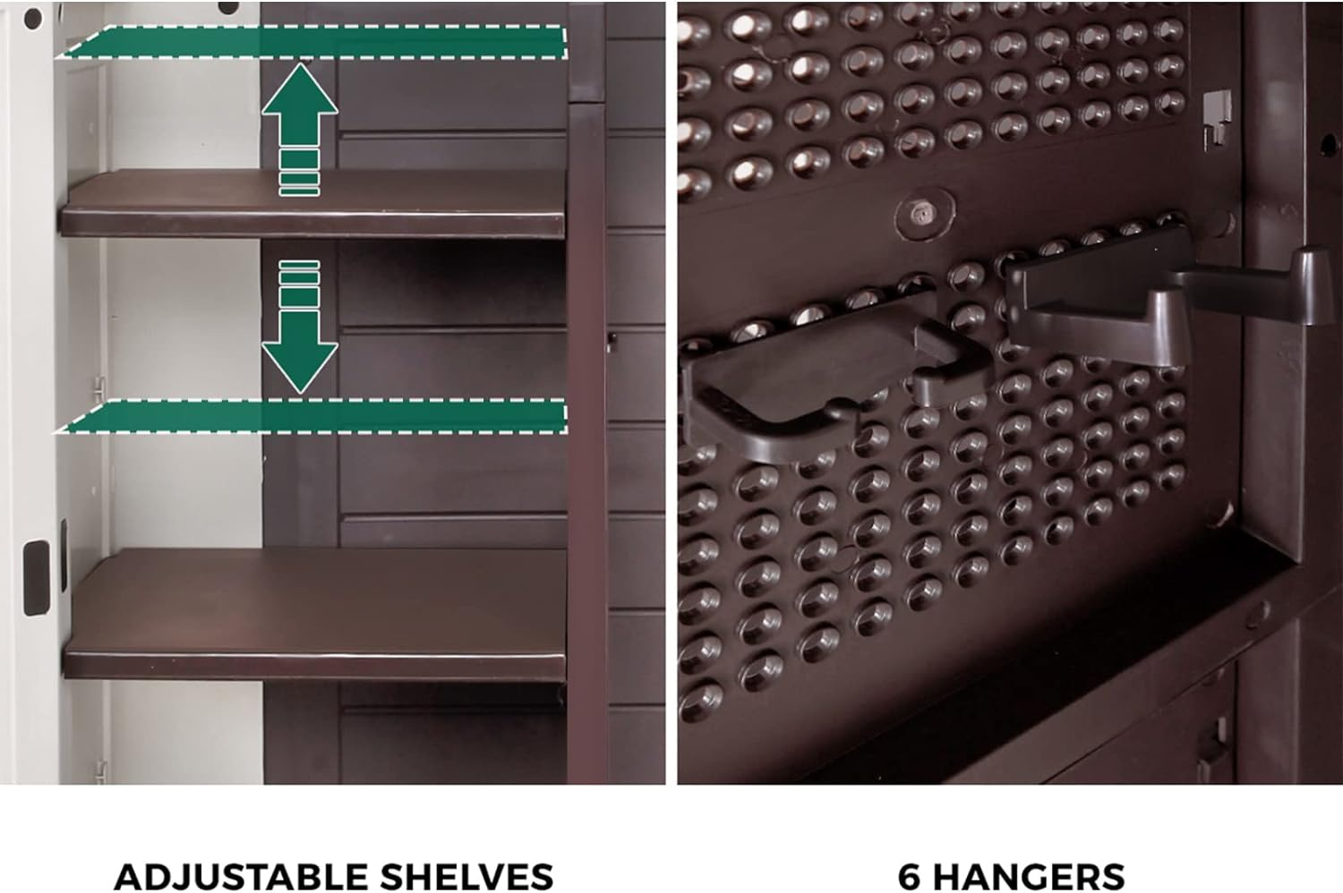 Livsip Garden Shed 173Cm with Adjustable Shelf and Lockable Doors Outdoor Storage Cabinet Beige image number 2