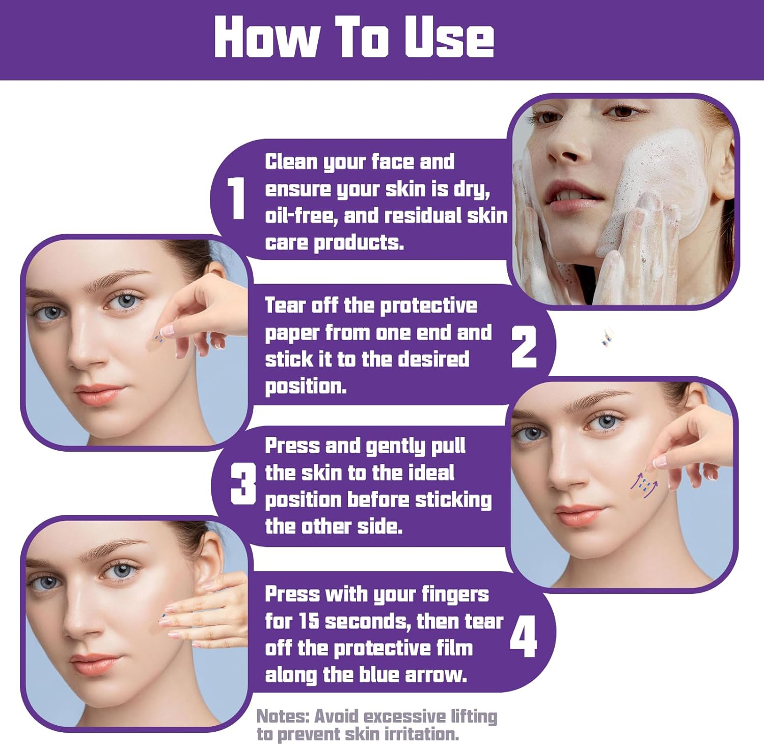 HAIOLORPRO 240PCS Face Lift Tape, Neck Tape Lifting Invisible, Makeup Facelift Tapes for Lifting Sagging Skin, Wrinkles, Jowls, Eyes, Double Chin image number 5