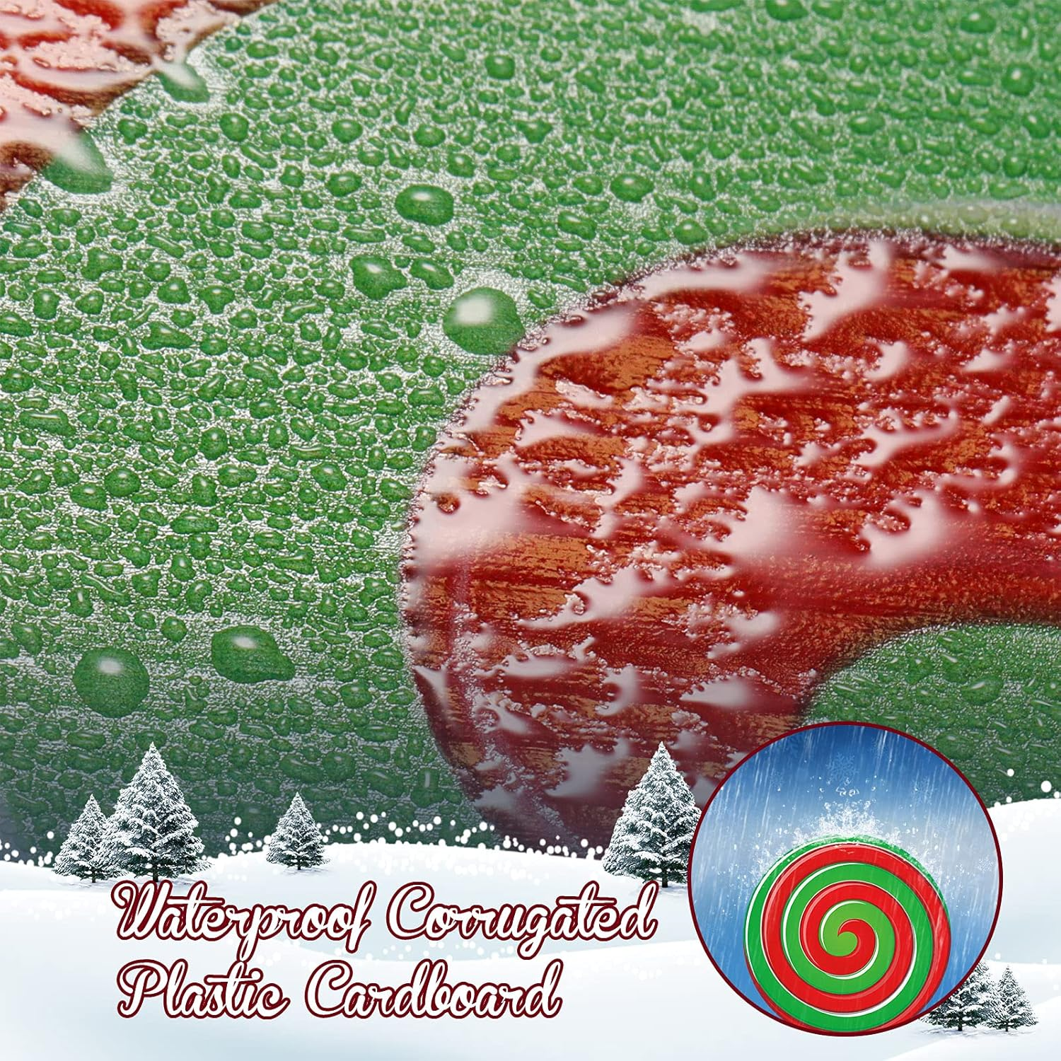 Christmas Outdoor Yard Signs Peppermint Corrugated Yard Decorations with Stakes and Bow Xmas Candy Garden Waterproof Cardboard Lawn Signs for Pathway Walkway Decor (15) image number 2