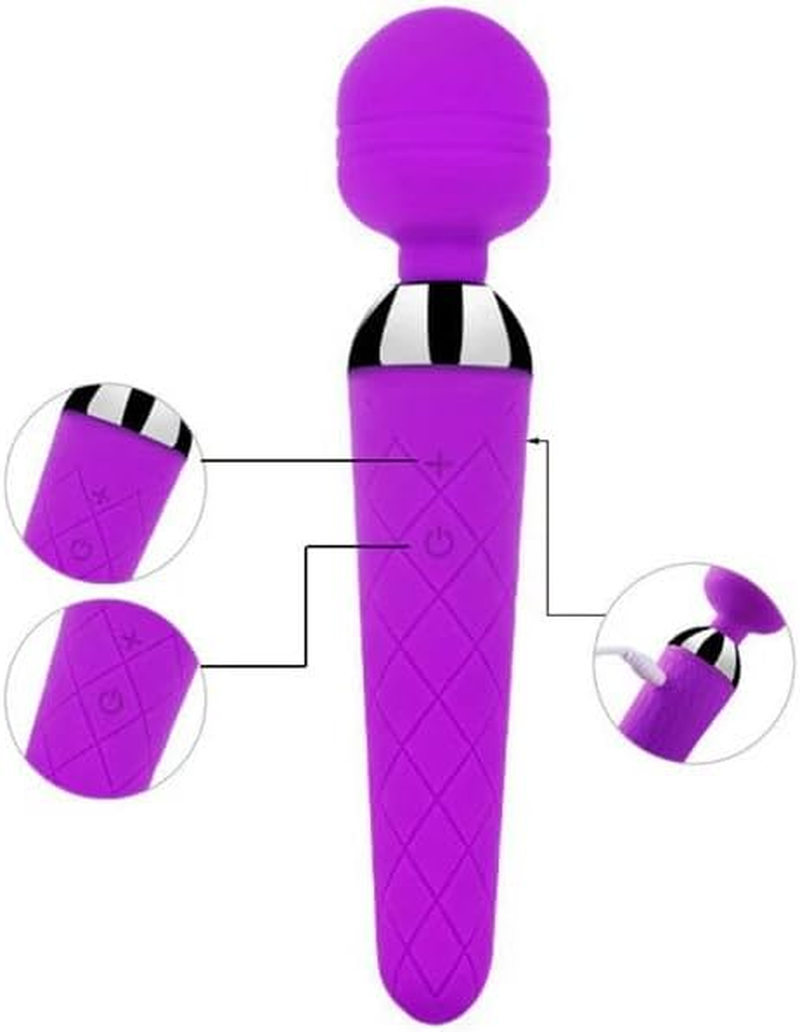 10-Speed Silicone Clitoral Vibrator - Rechargeable Wand Massager for Women & Couples (Purple)