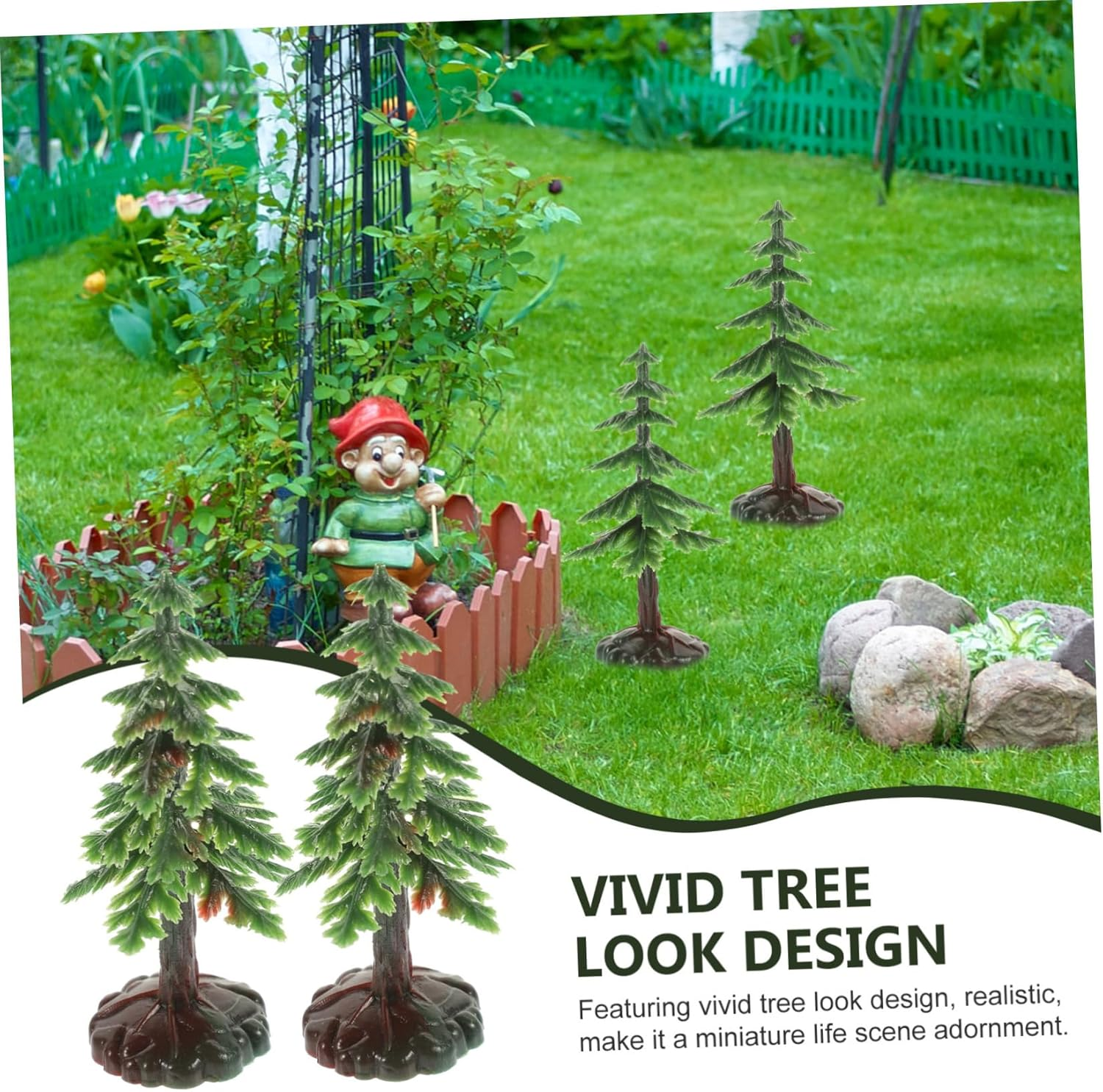 20Pcs Miniature Christmas Tree Artificial Simulation Tree Ornament for Desktop Landscape Decoration Xmas Craft Figurine Set image number 2