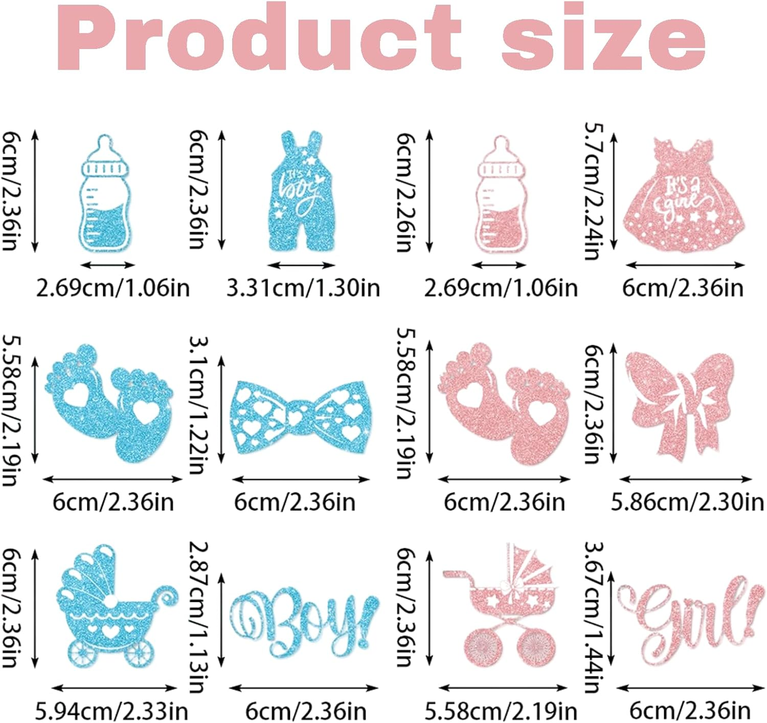 Zvorgath 24-Pack Baby Gender Reveal Cupcake Topper Set, Boy or Girl Themed Party Cake Decorating Props, Baby Shower Gender Reveal Party Decorations