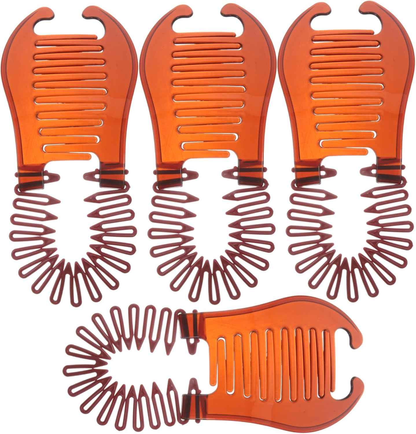 PAMINGONO Pack of 4 Interlocking Banana Combs Clips for Braiding and Styling Hair Comb for Women Thick Hair Double-Sided Hair Clip for Medium Length Curly Hair