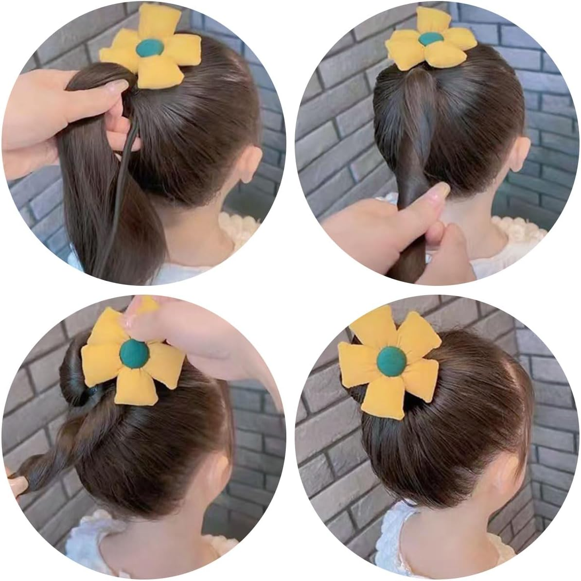 Traziewell Bun Maker Flower Hair Bun Maker Women'S Doughnut Hair Bun Maker Hair Styling Tool Hair Bun Shaper Set for Children Girls Women 0208 image number 4