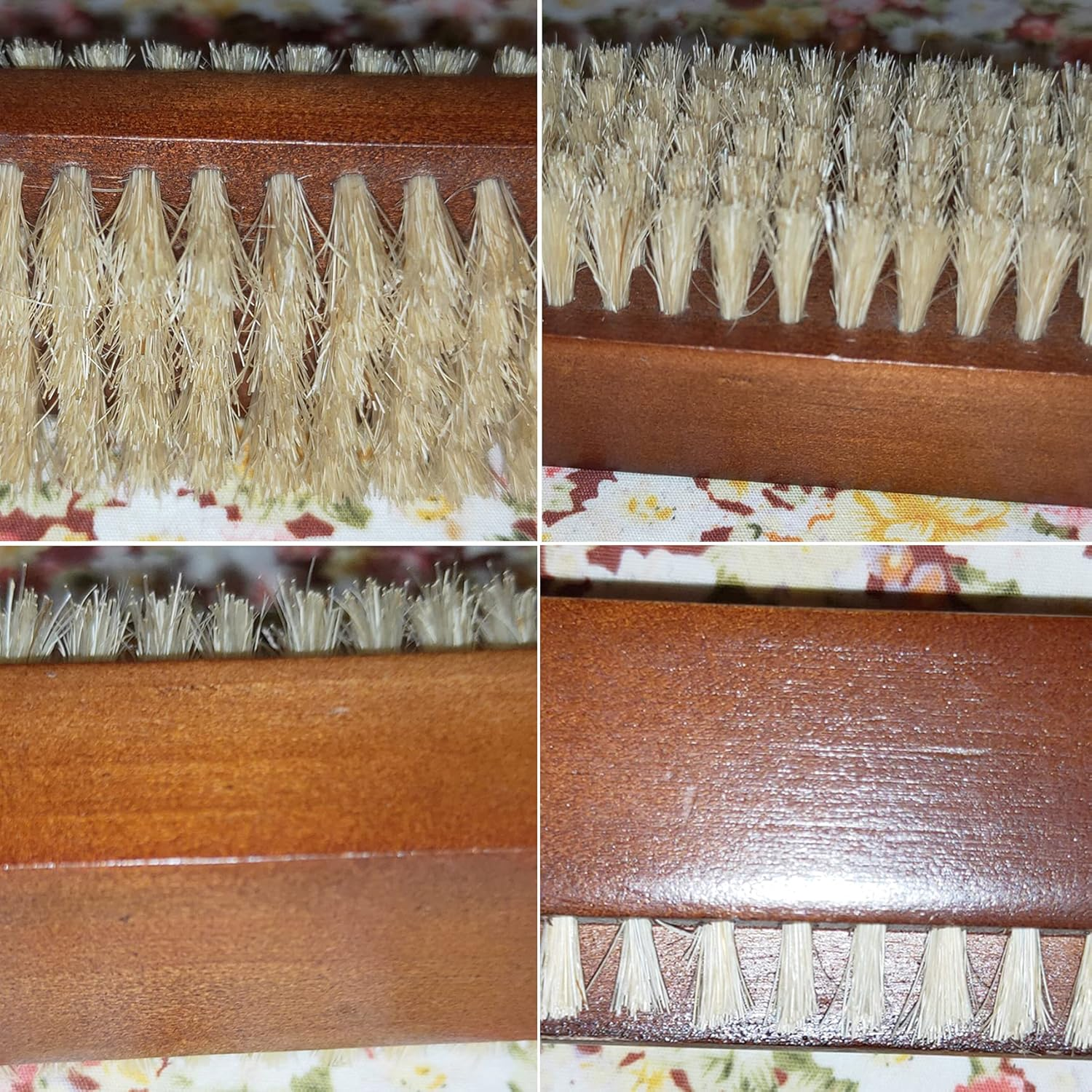 Coralpearl Wooden Nail Brush Cleaner Rosewood Two Sided in Natural 100% Boar Bristle for Cleaning Hand Finger Foot Toe, Fingernail Toenail Scrub Brush for Men Women Kids Manicure Pedicure Care (4) - 2 image number 6