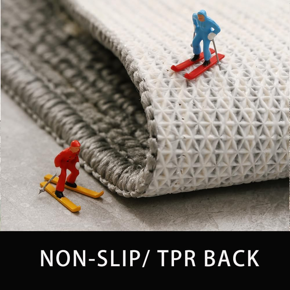 Jaemoose Entrance Mat, Outdoor, Indoor, Non-Slip, Commercial Use, Home, Washable, Stylish, Door Mat, Dirt Removal, Abrasion Resistant, Entryway, Office, Shop (Light Gray Stripes, 50 X 80 Cm) image number 1