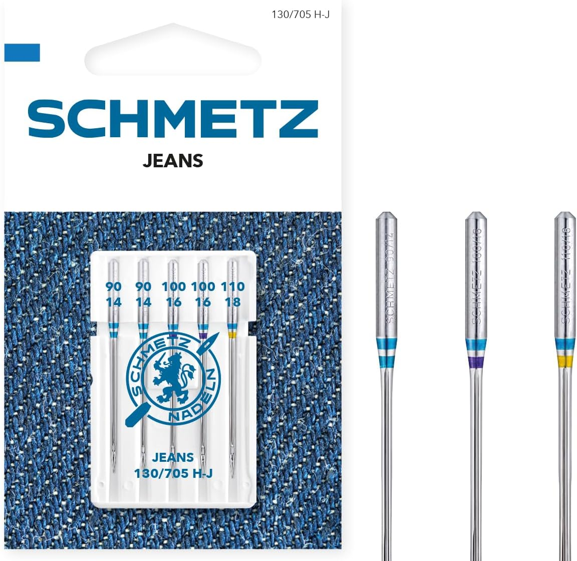 Schmetz Jeans Machine Needle - Assorted Sizes - 5Pk - Hangsell image number 1