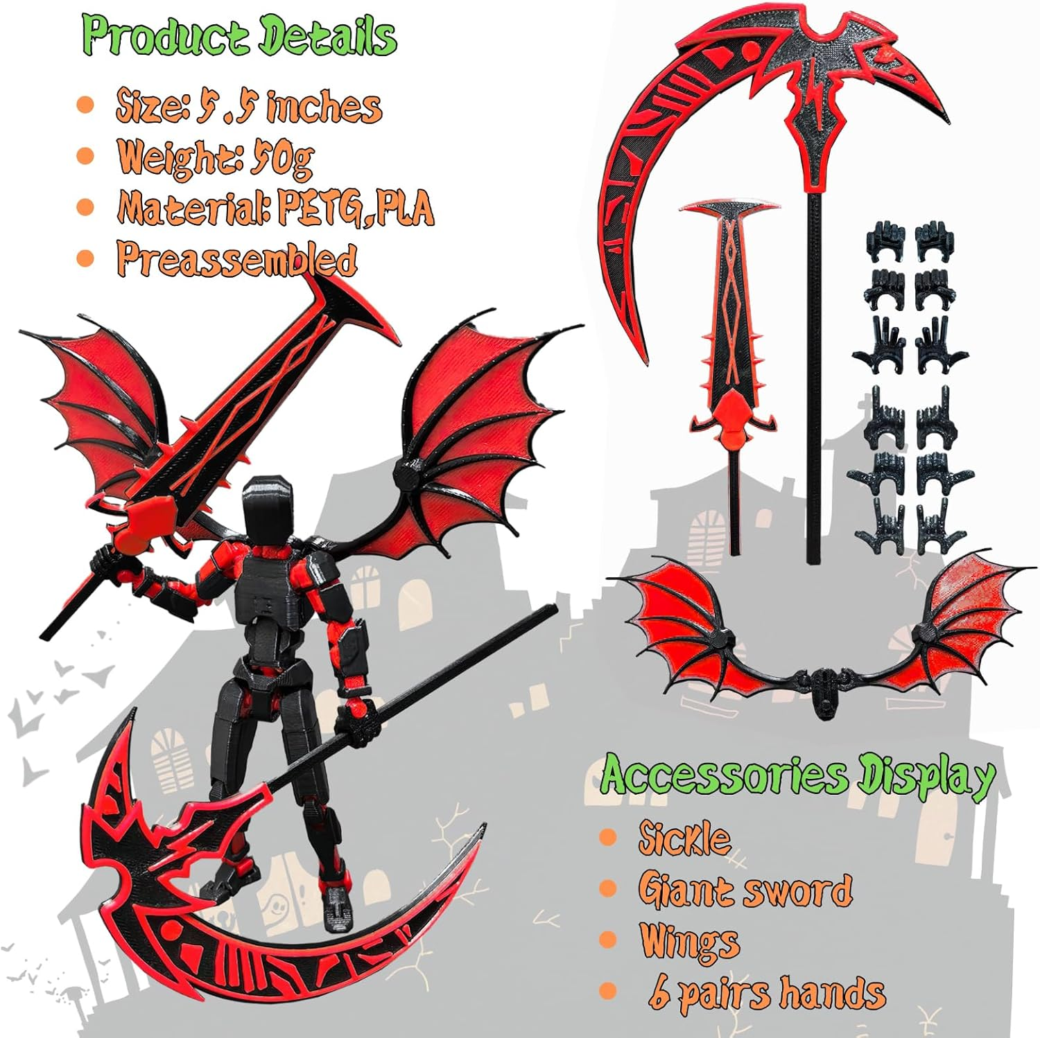 Lucky 13 Action Figures (Assembly Completed) T13 Action Figure Set,3D Printed Robot 13 Action Figure, Dummy 13 Set, for Collectors Desktop Decorations, Red - Red image number 6