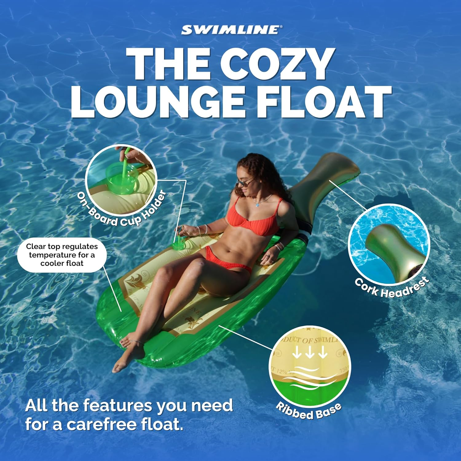 Swimline Cheers Bubbly Champagne Pool Lounger