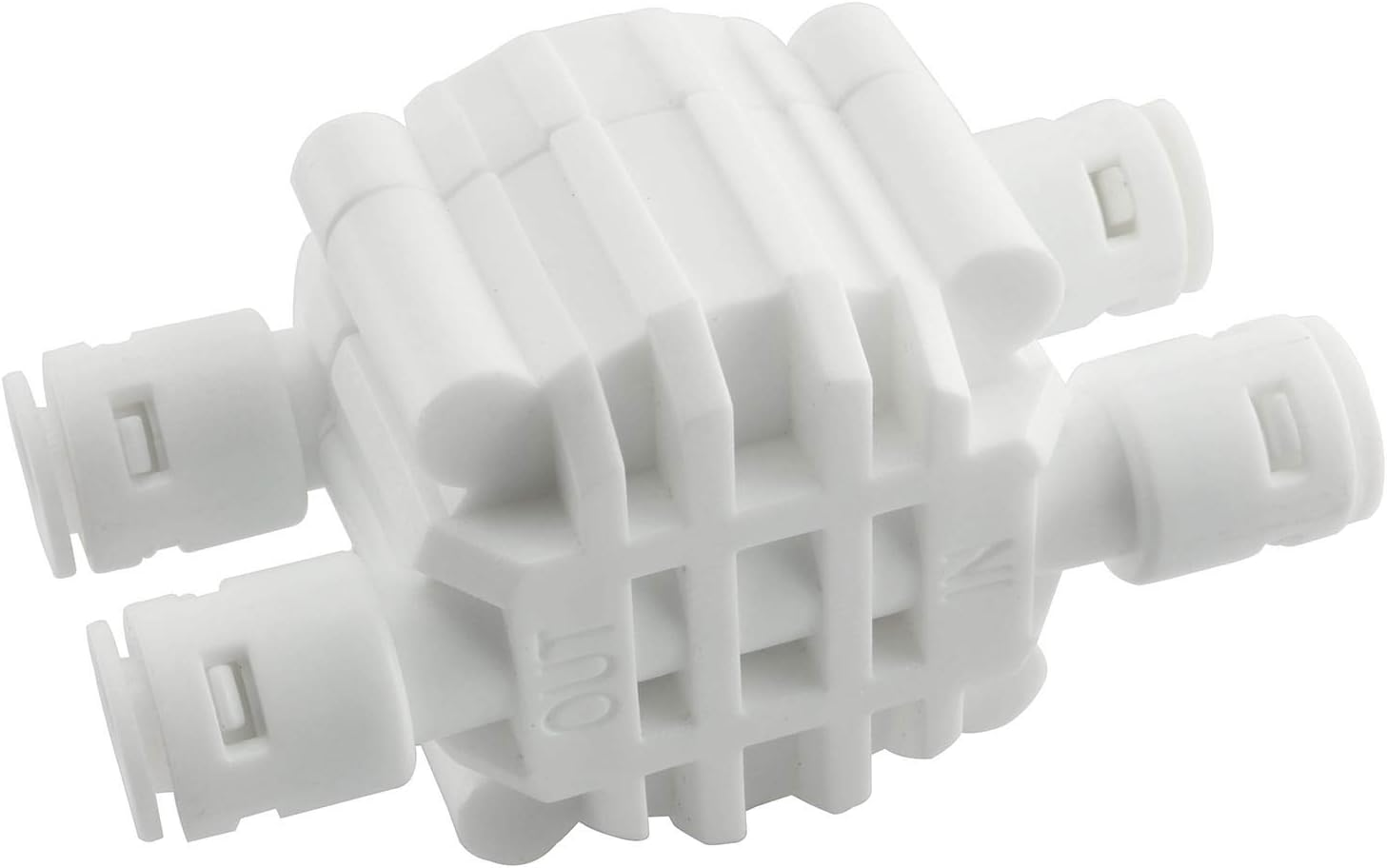 DGZZI 1/4 Inch Push-Fit 4-Way Automatic Shut-Off Valve with Quick-Connect Fittings for RO Reverse Osmosis