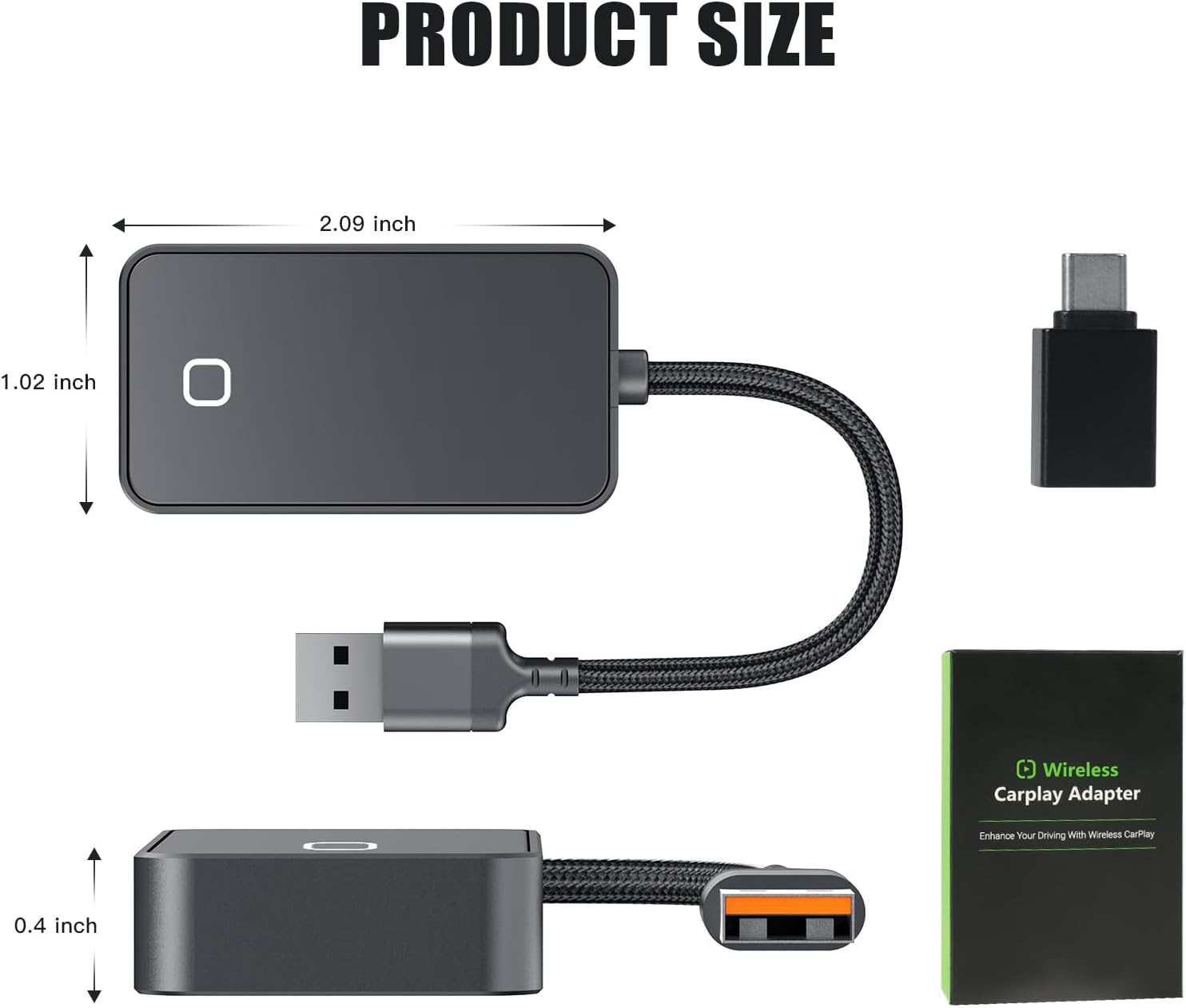 B1 Hottest Plug and Play Wireless Carplay Adapter Convert Wired Carplay to Wireless Carplay,Online Updates Keep Original Control,For Car from 2014 Onwards (B-2) image number 4