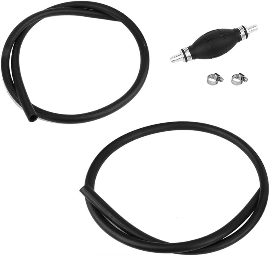 Fuel Gas Line Assembly Rubber 3/8 Inch Fuel Hose with 360 Degree Hose Clamps 193Cm Universal Line Suitable for Marine Boats Rvs Tractors and Caravans